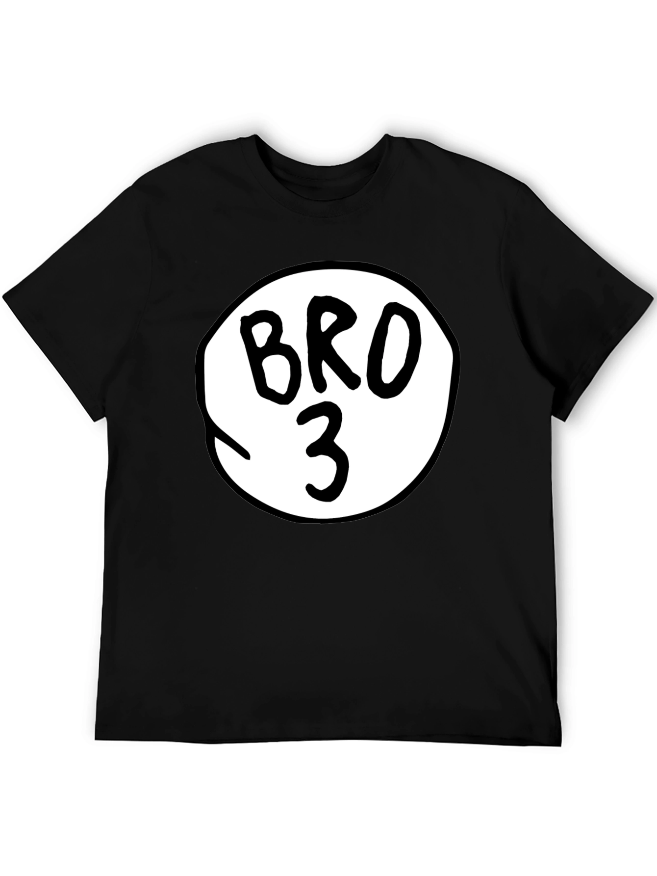 Mens Bro 3 Graphic T-Shirt - Black Cotton Tee