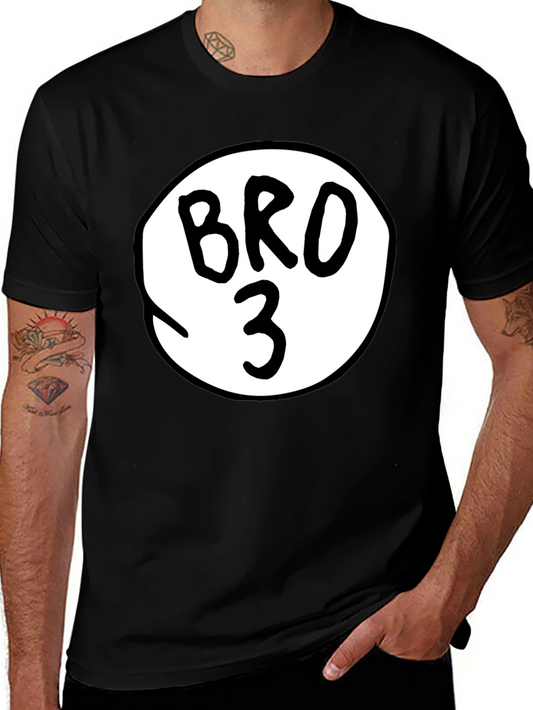 Mens Bro 3 Graphic T-Shirt - Black Cotton Tee