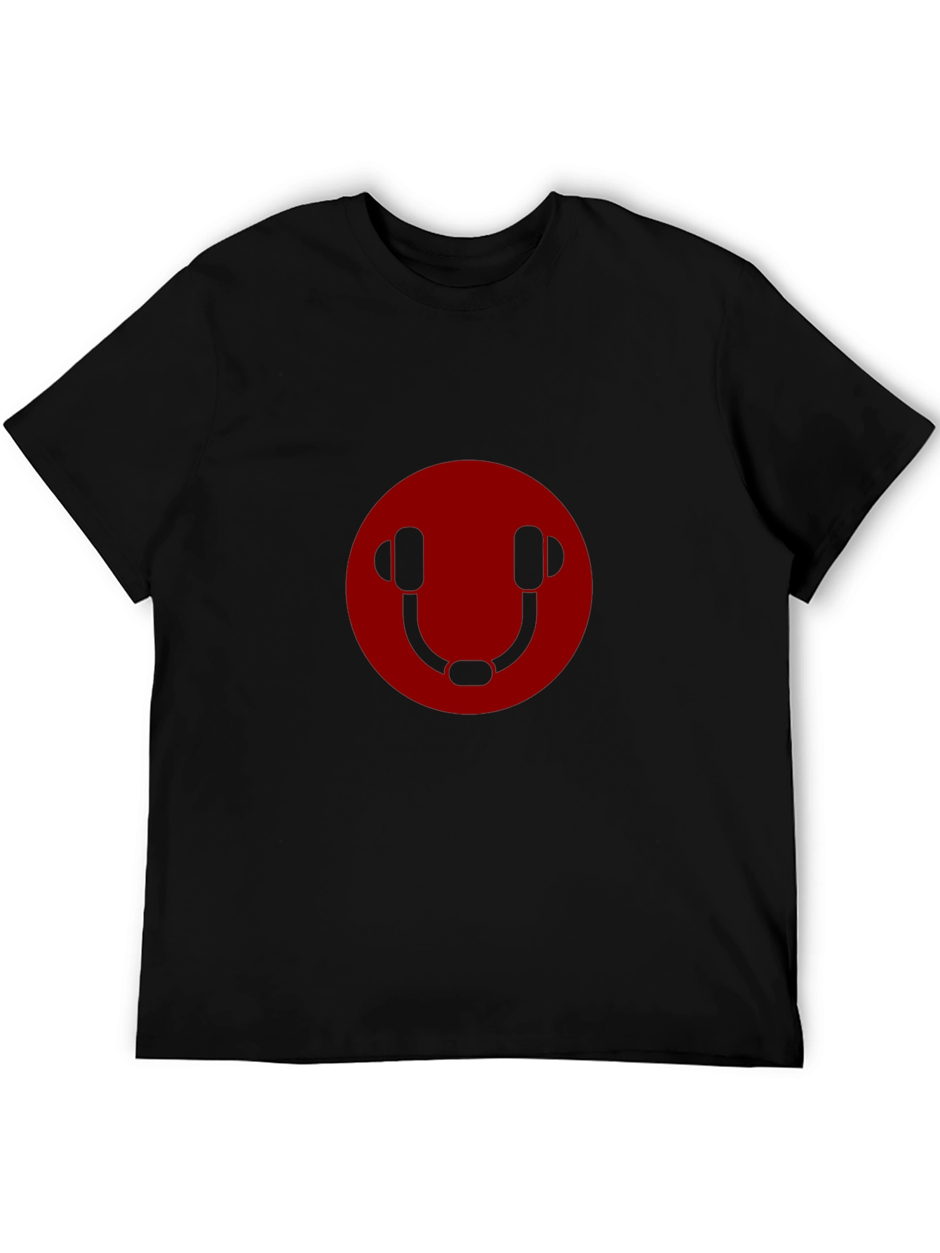 Red Headset Graphic Black T-Shirt