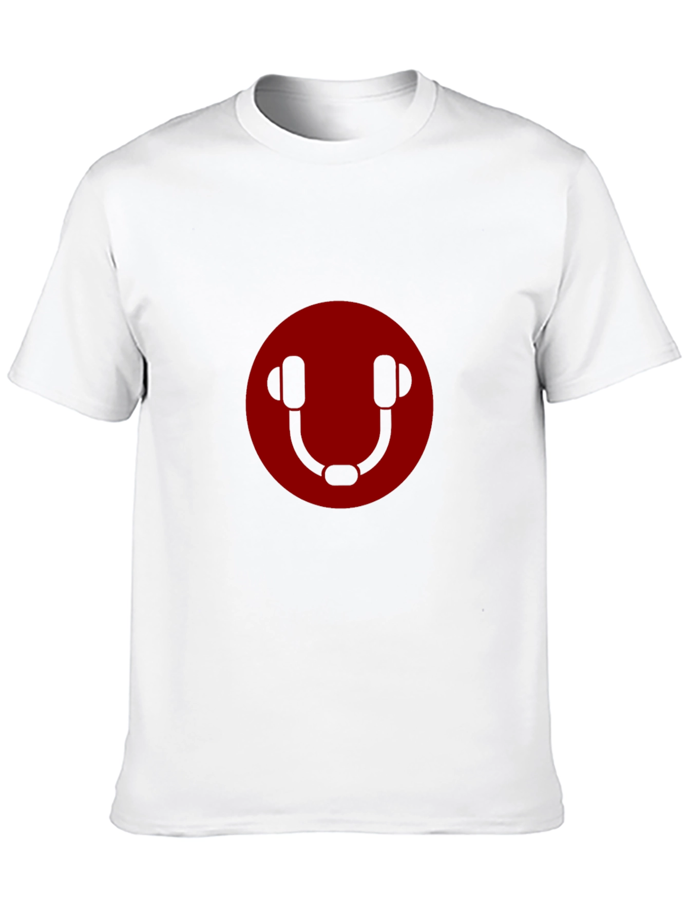 Red Headset Graphic Black T-Shirt