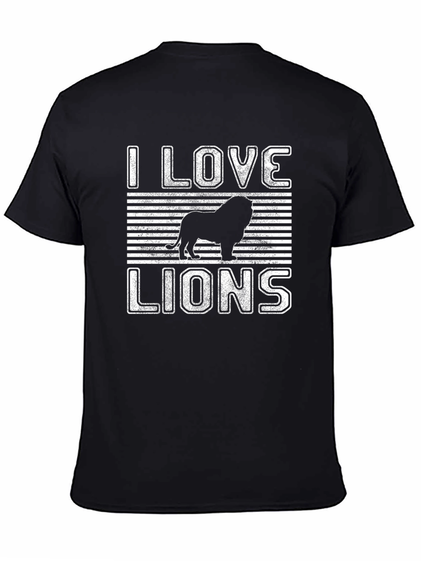 I Love Lions Graphic Tee - Black Cotton