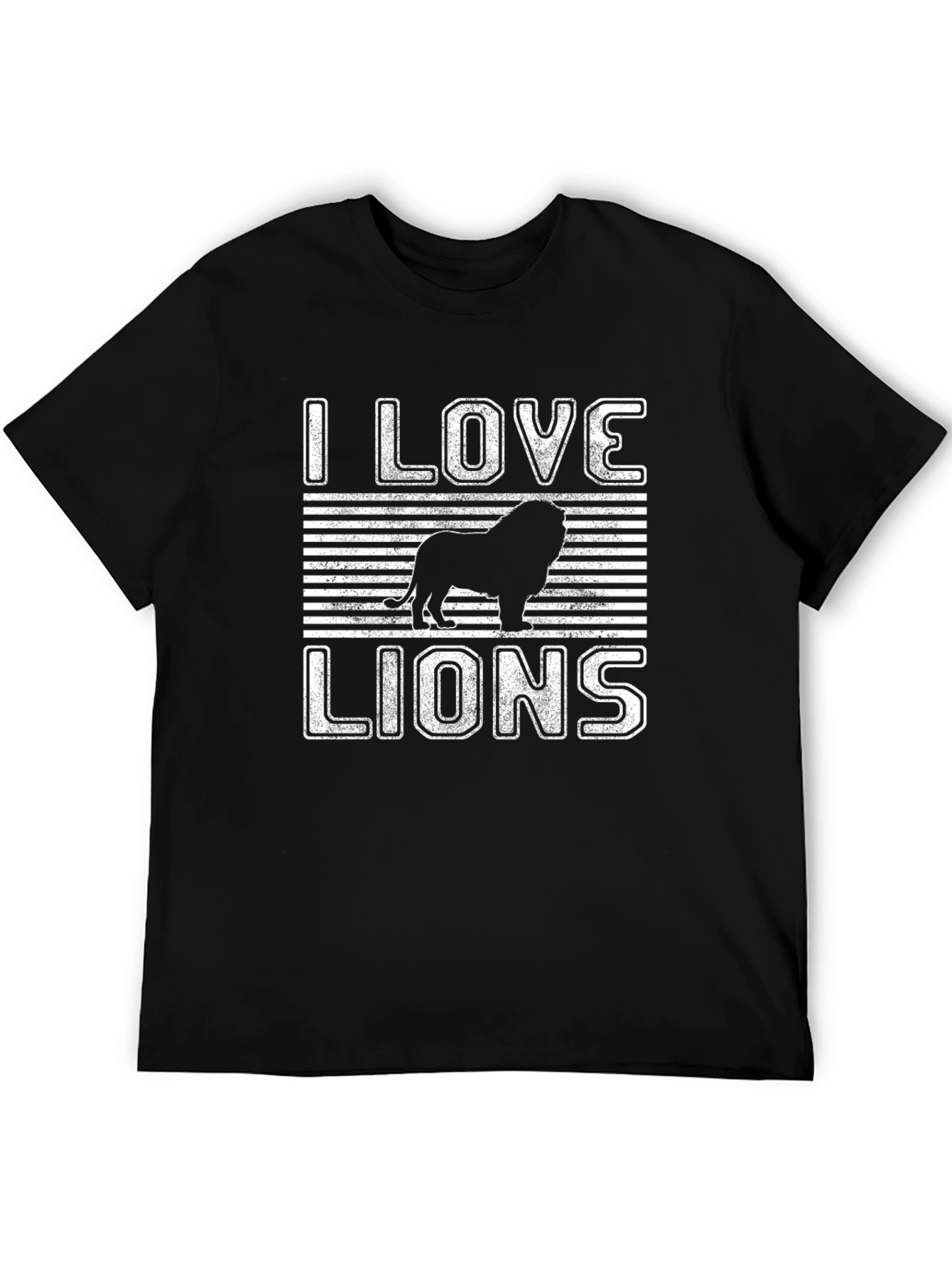 I Love Lions Graphic Tee - Black Cotton