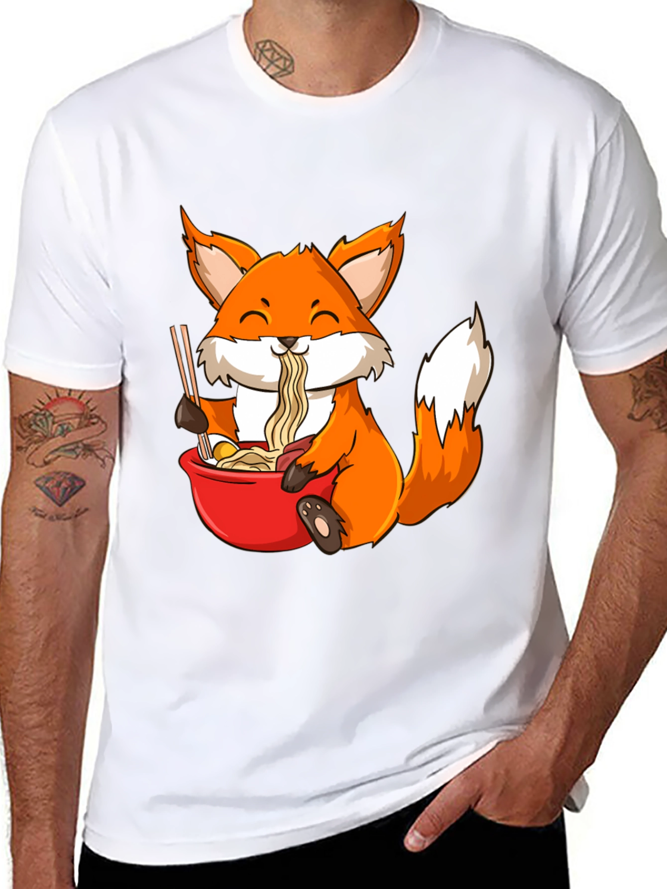Fox Ramen T-Shirt - Cute Anime Style Tee