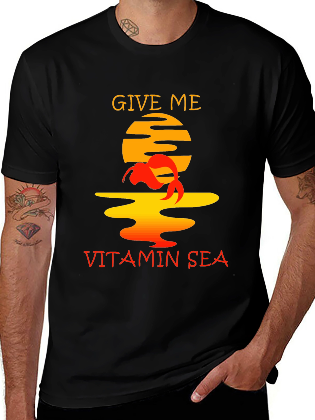 Vitamin Sea Graphic Tee - Unisex Black T-Shirt