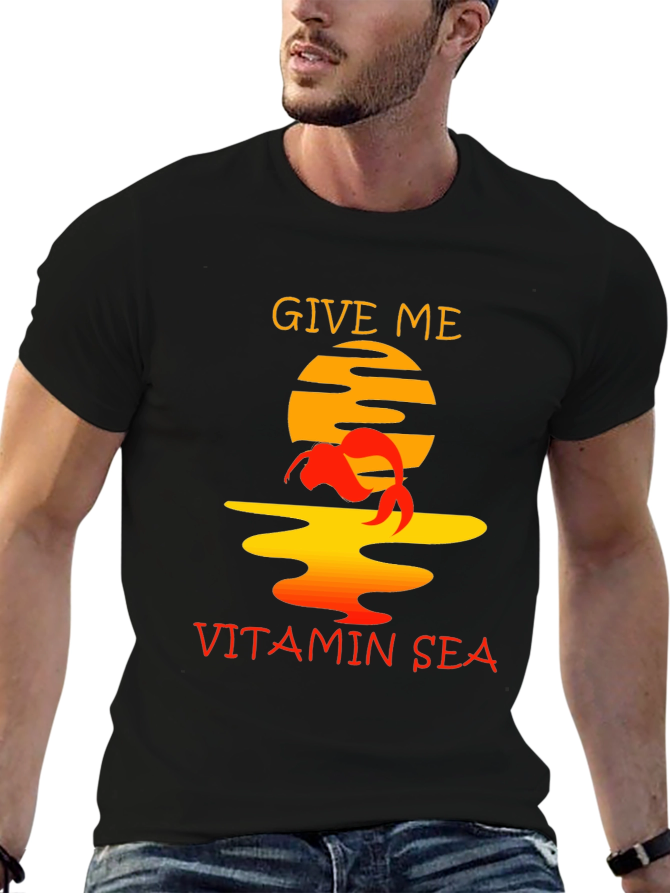 Vitamin Sea Graphic Tee - Unisex Black T-Shirt