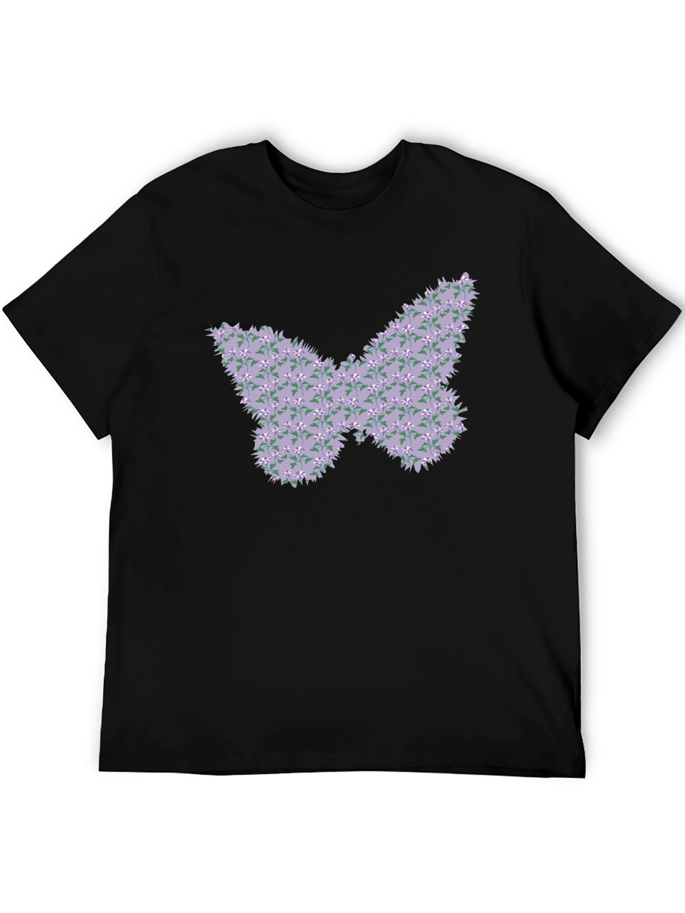 Floral Butterfly Graphic T-Shirt - Casual Tee