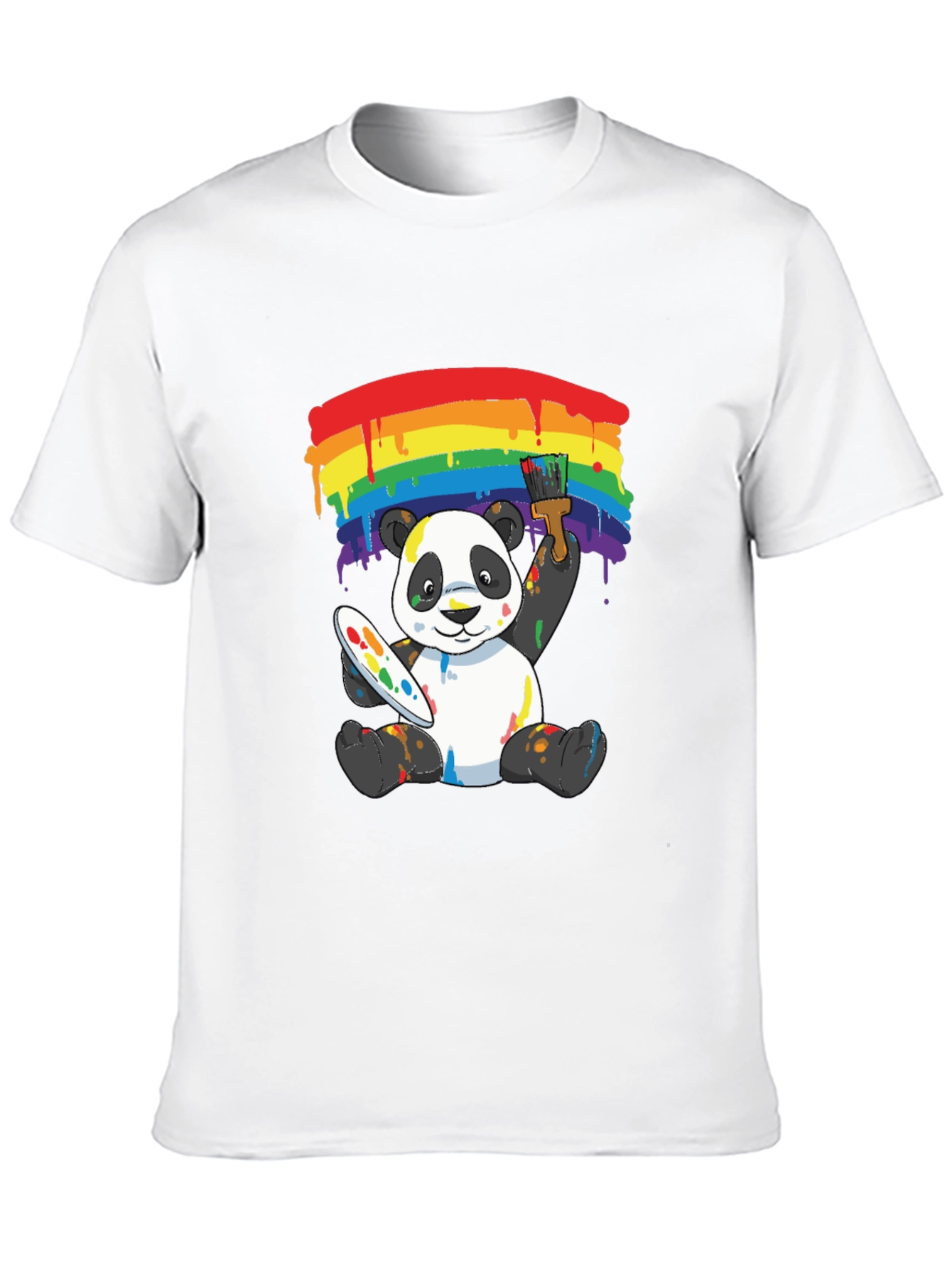 Rainbow Panda Artist Graphic Tee - Black