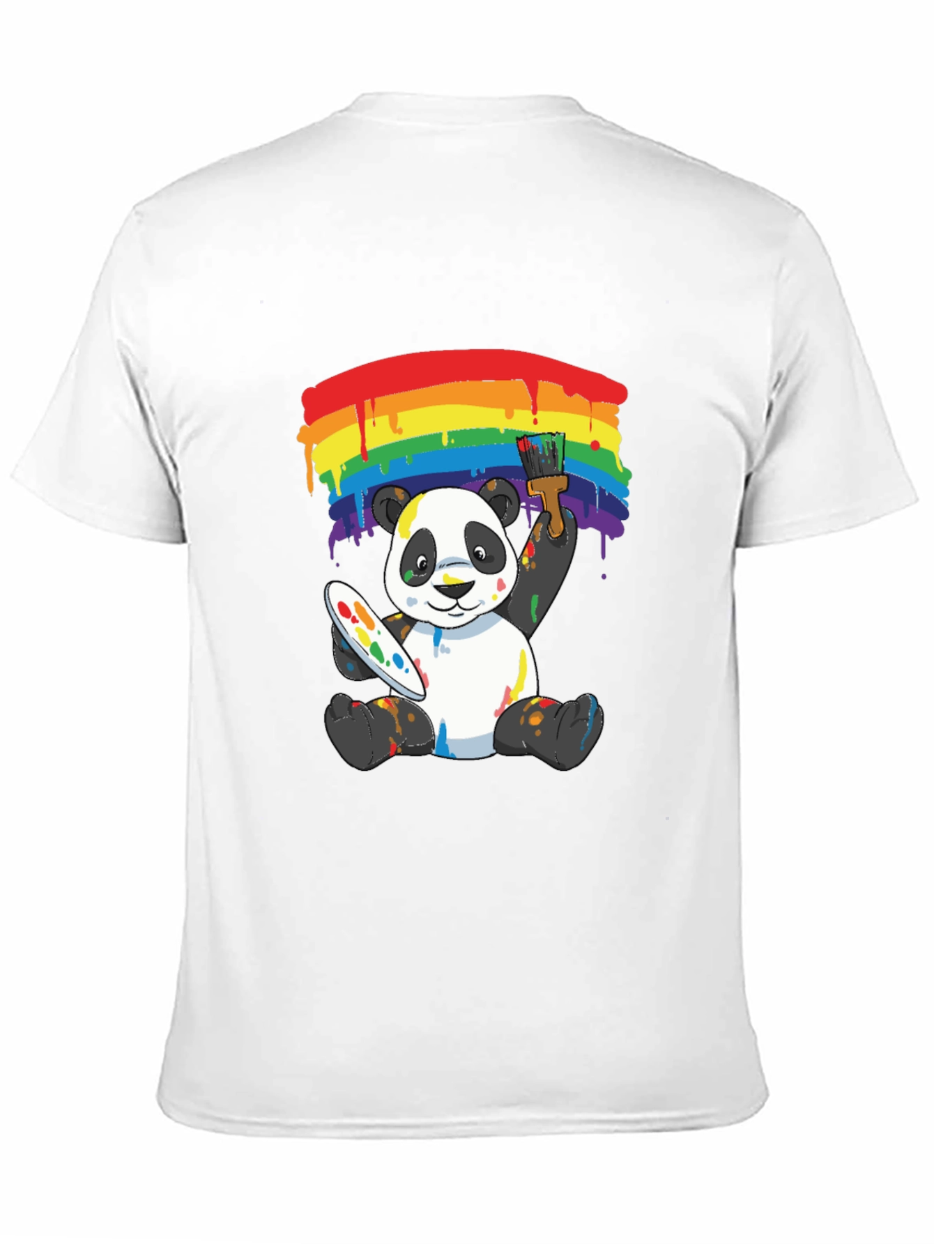 Rainbow Panda Artist Graphic Tee - Black