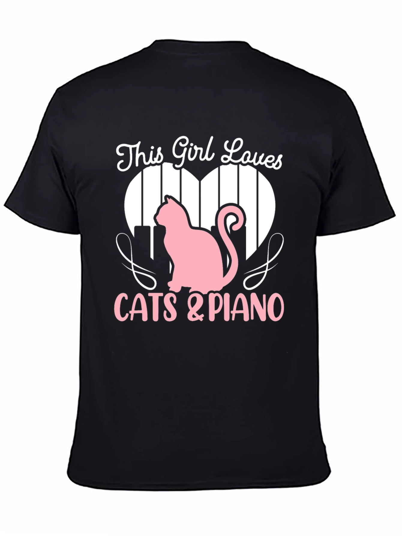 This Girl Loves Cats & Piano T-Shirt