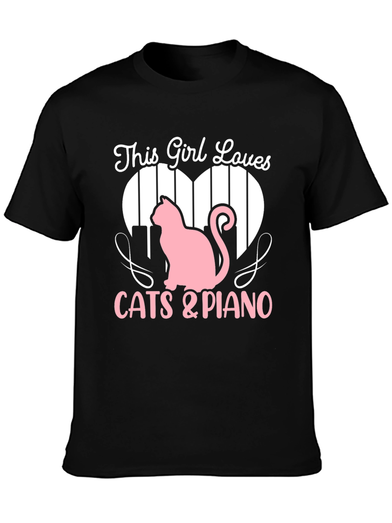 This Girl Loves Cats & Piano T-Shirt