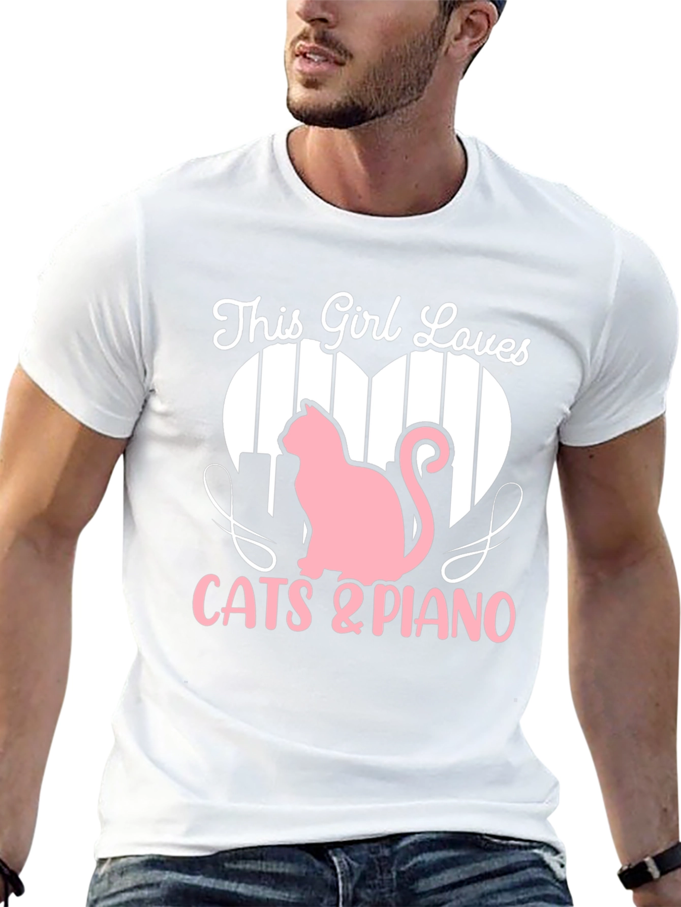 This Girl Loves Cats & Piano T-Shirt