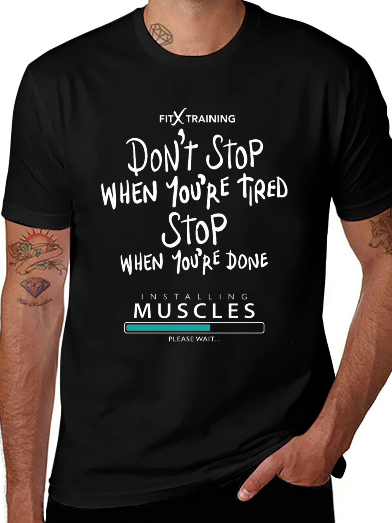 Fitness Training Graphic Tee - Muscle Install