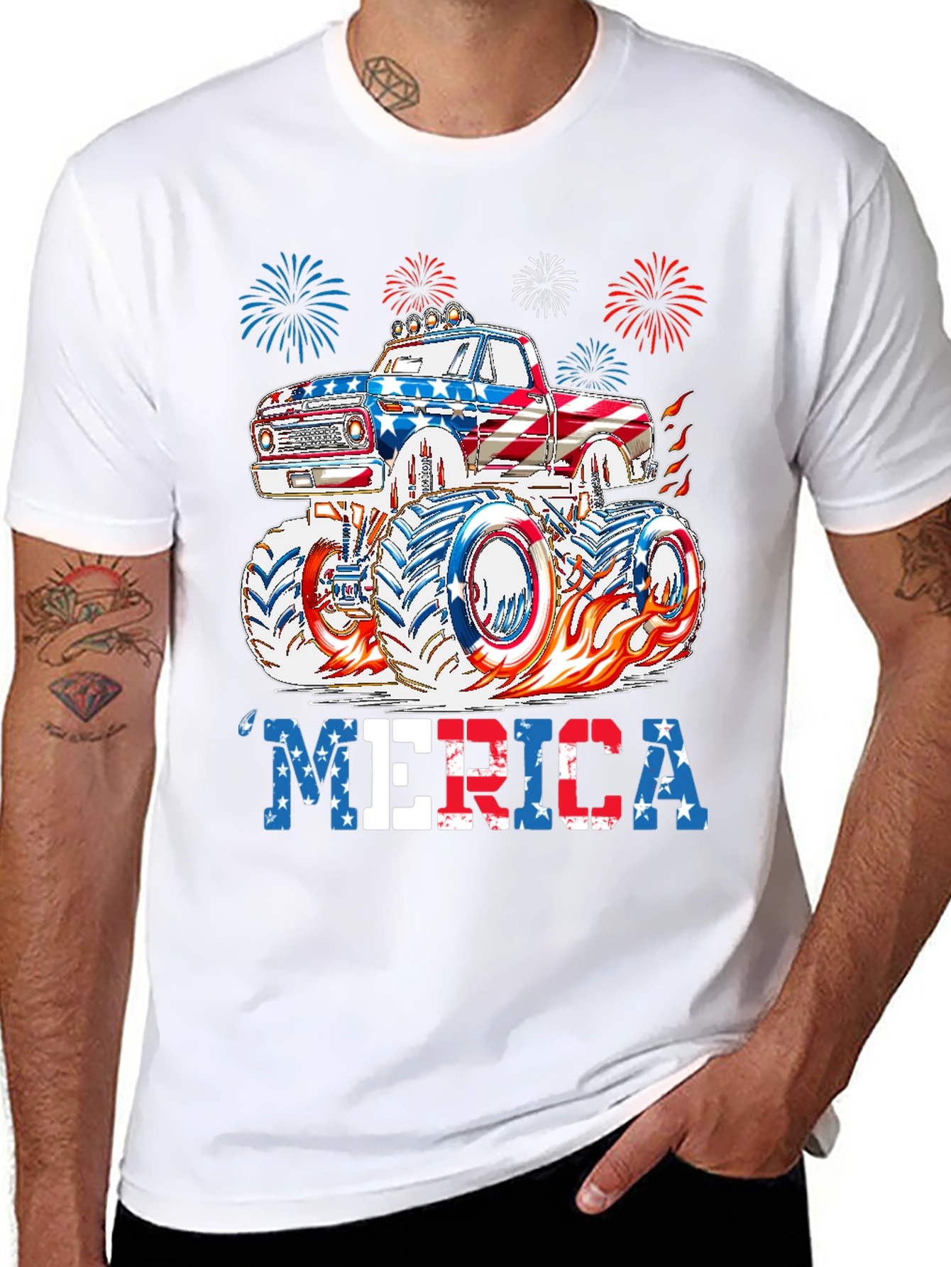 Patriotic Monster Truck Graphic Tee