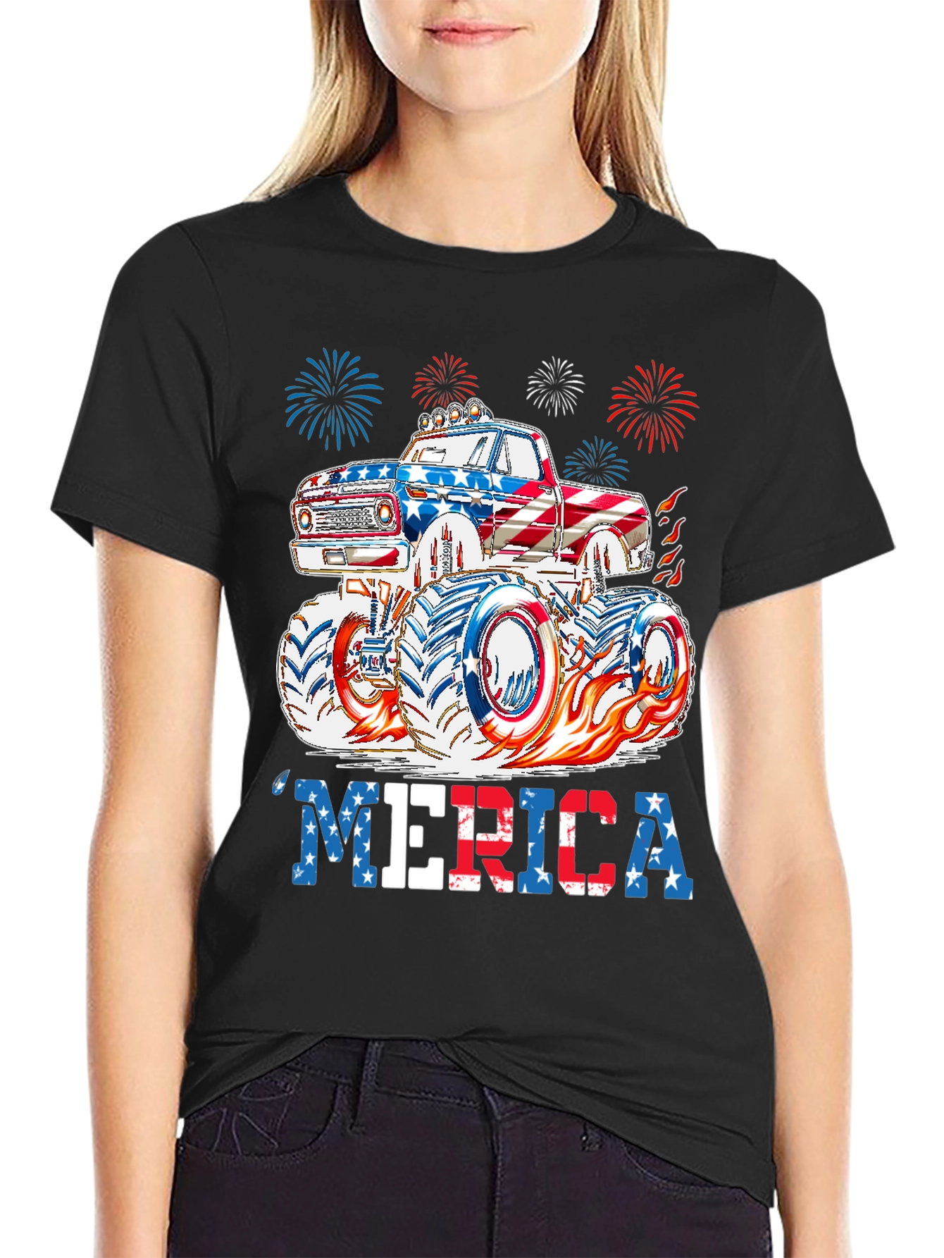 Patriotic Monster Truck Graphic Tee