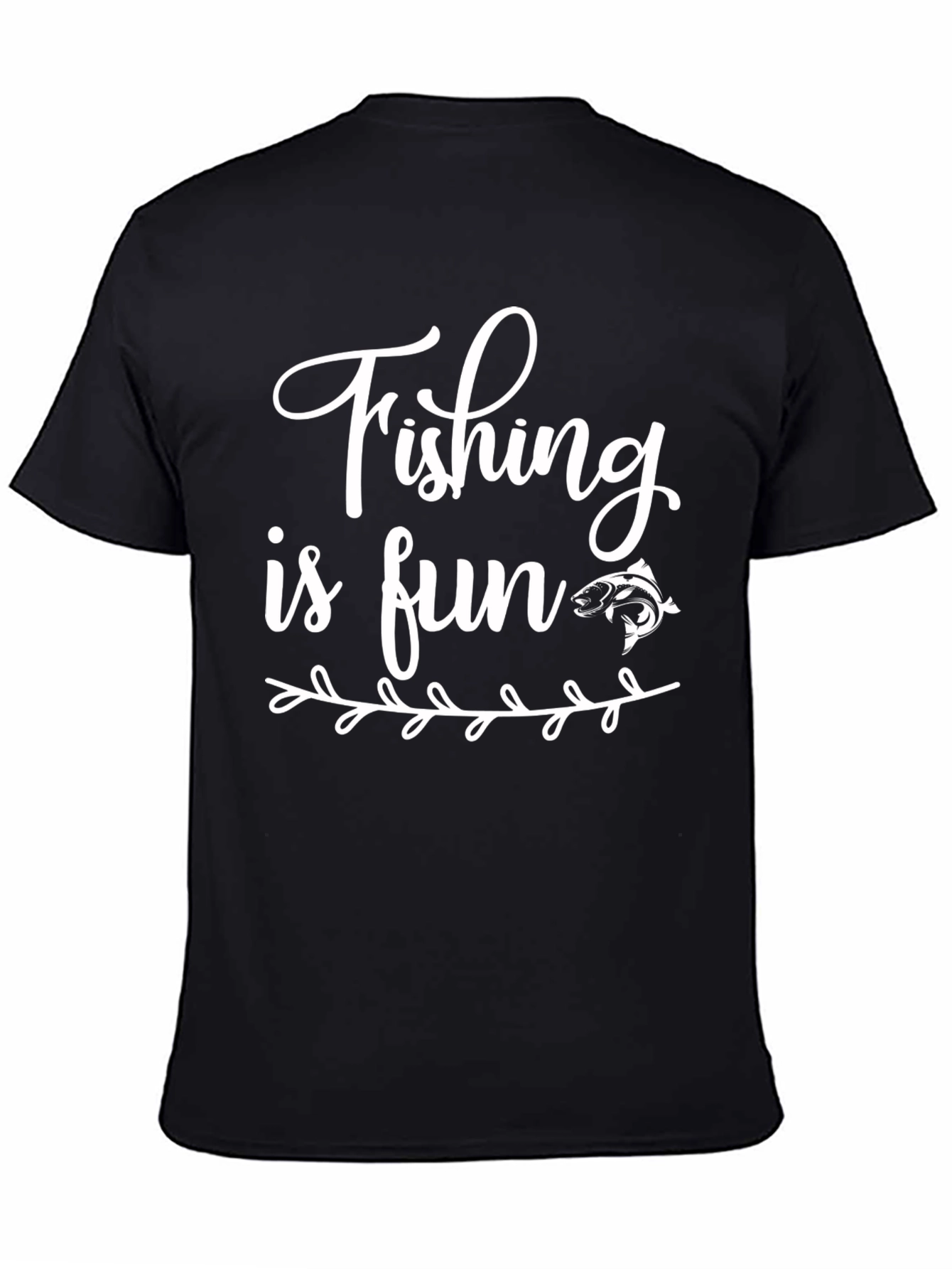 Fishing is Fun Black Graphic Tee