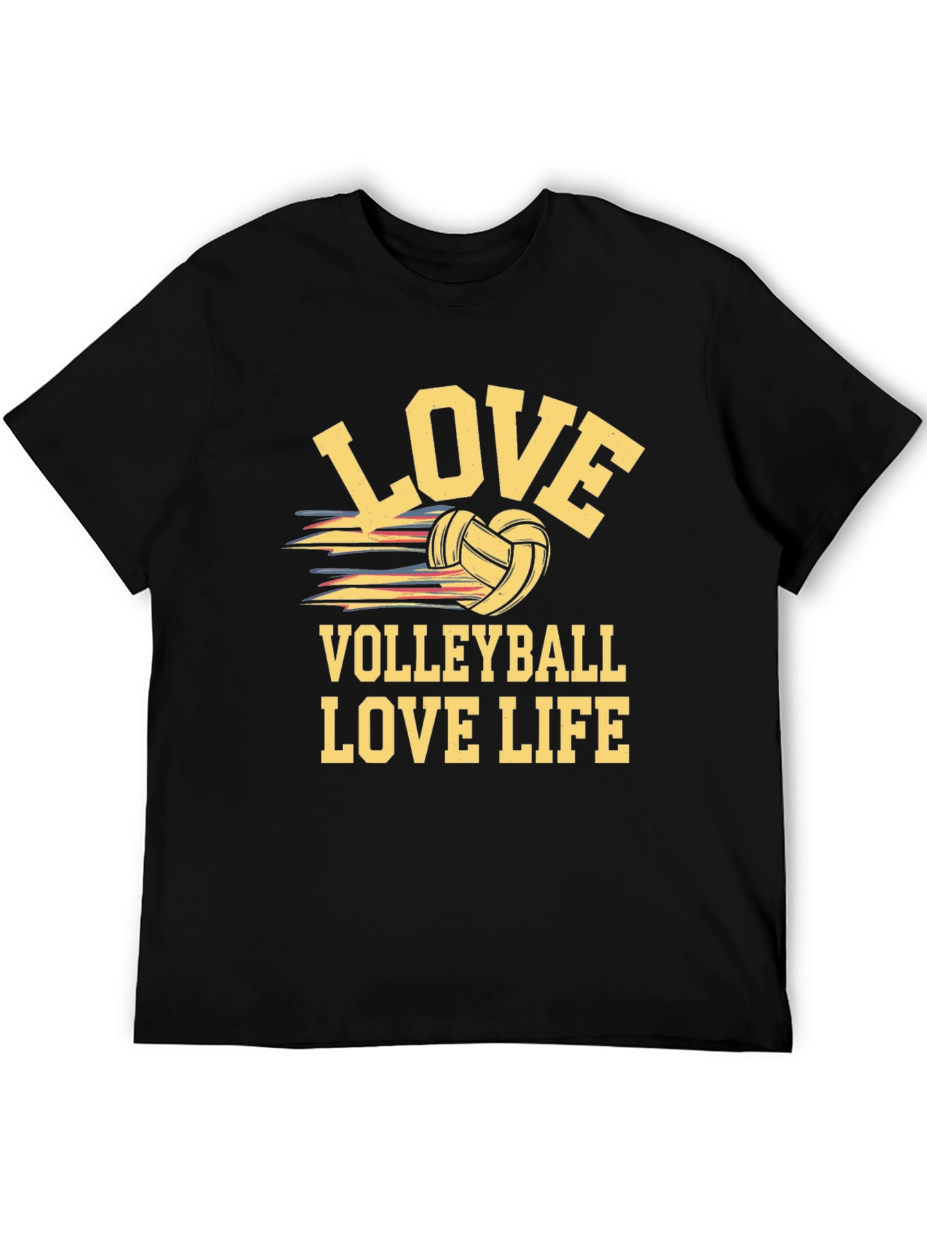 Love Volleyball Life Black T-Shirt