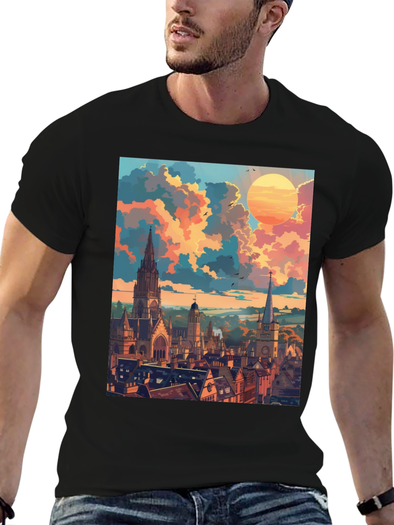 Cityscape Sunset Graphic Tee