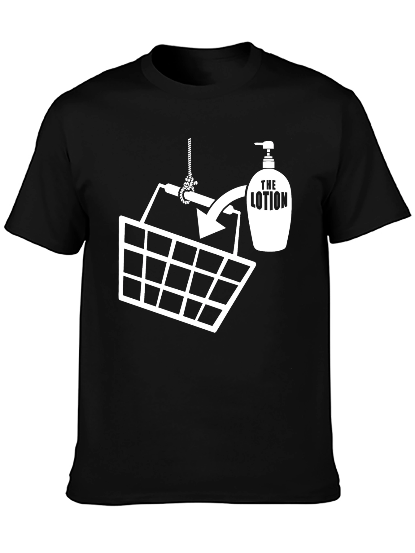 Funny Lotion Bucket Graphic T-Shirt - Black