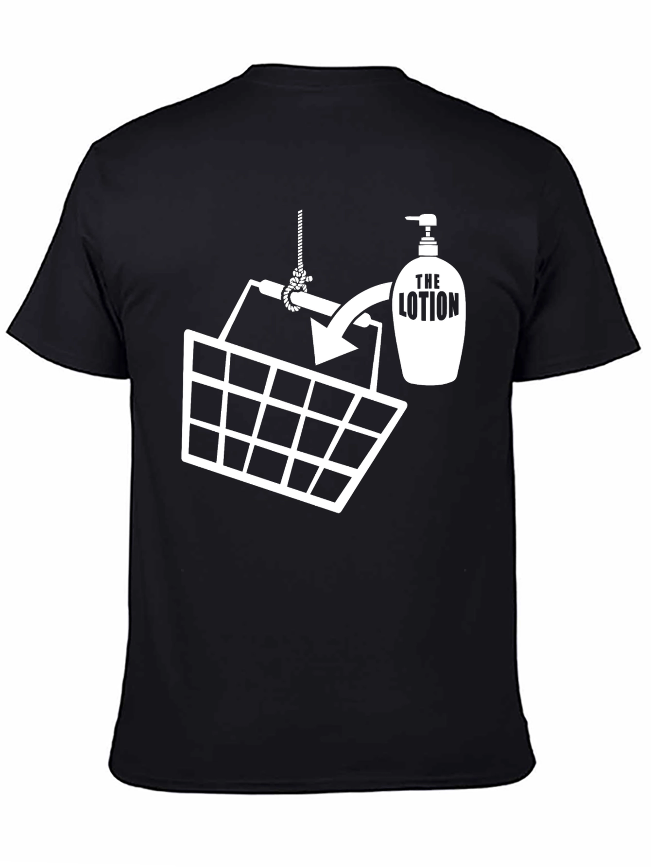 Funny Lotion Bucket Graphic T-Shirt - Black