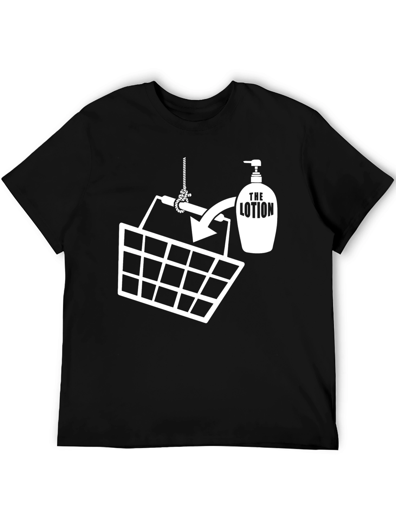 Funny Lotion Bucket Graphic T-Shirt - Black
