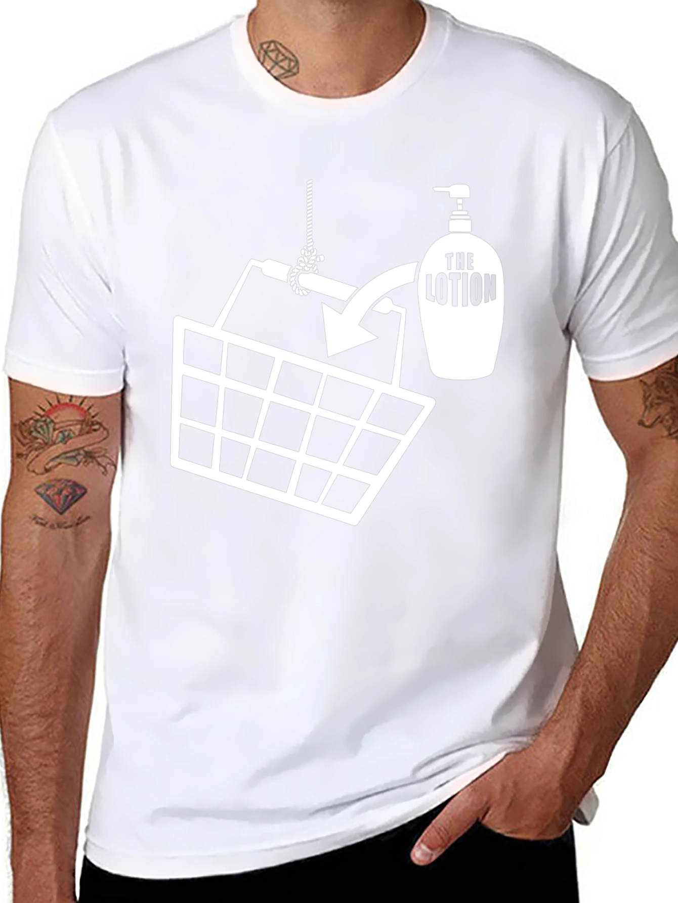 Funny Lotion Bucket Graphic T-Shirt - Black