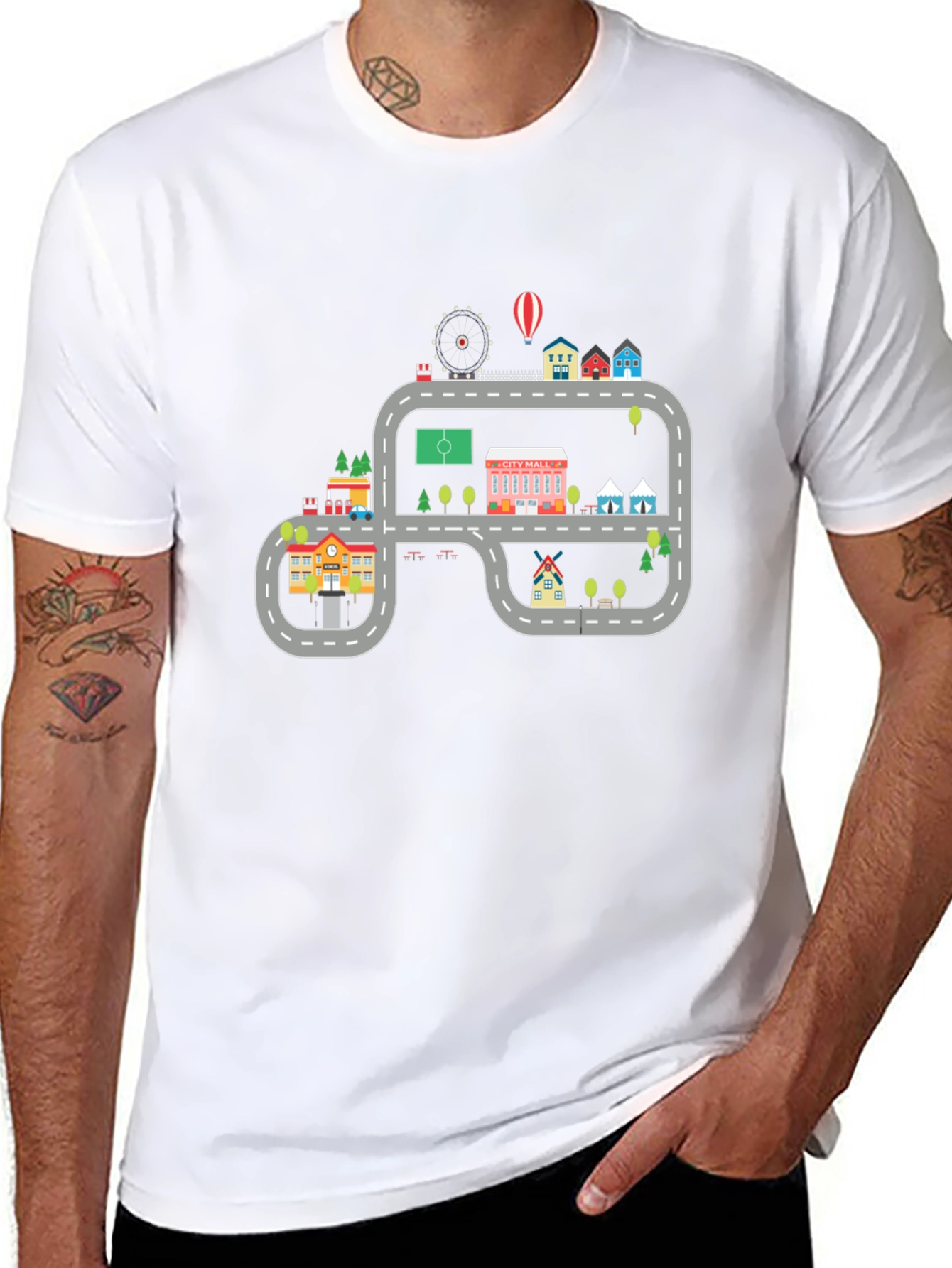 Cartoon City Road T-Shirt
