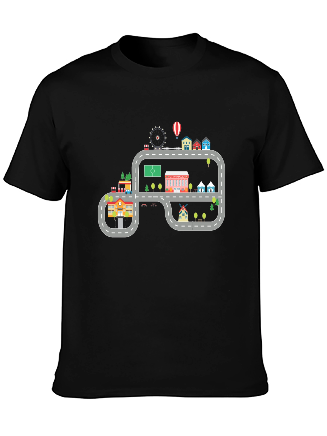 Cartoon City Road T-Shirt