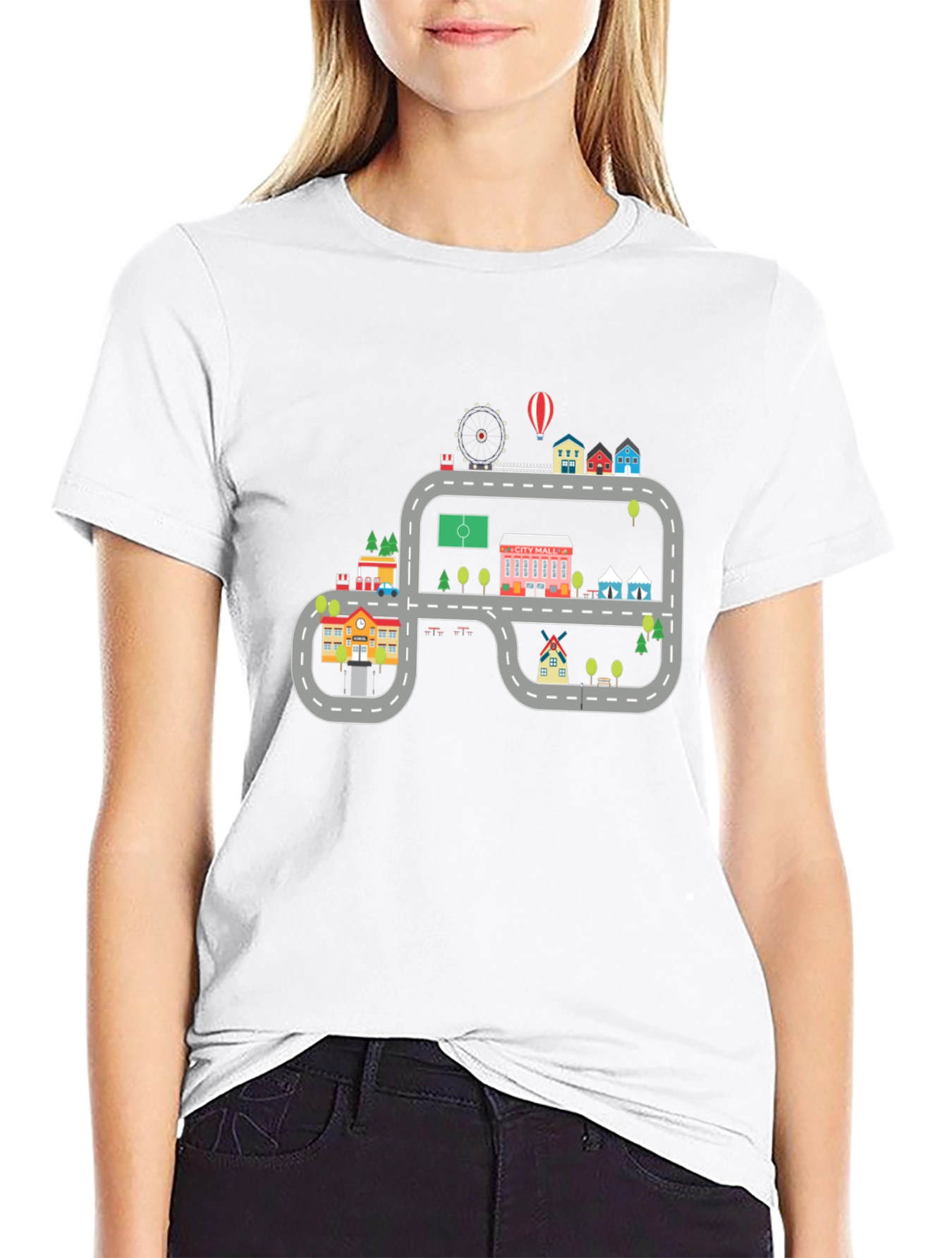 Cartoon City Road T-Shirt