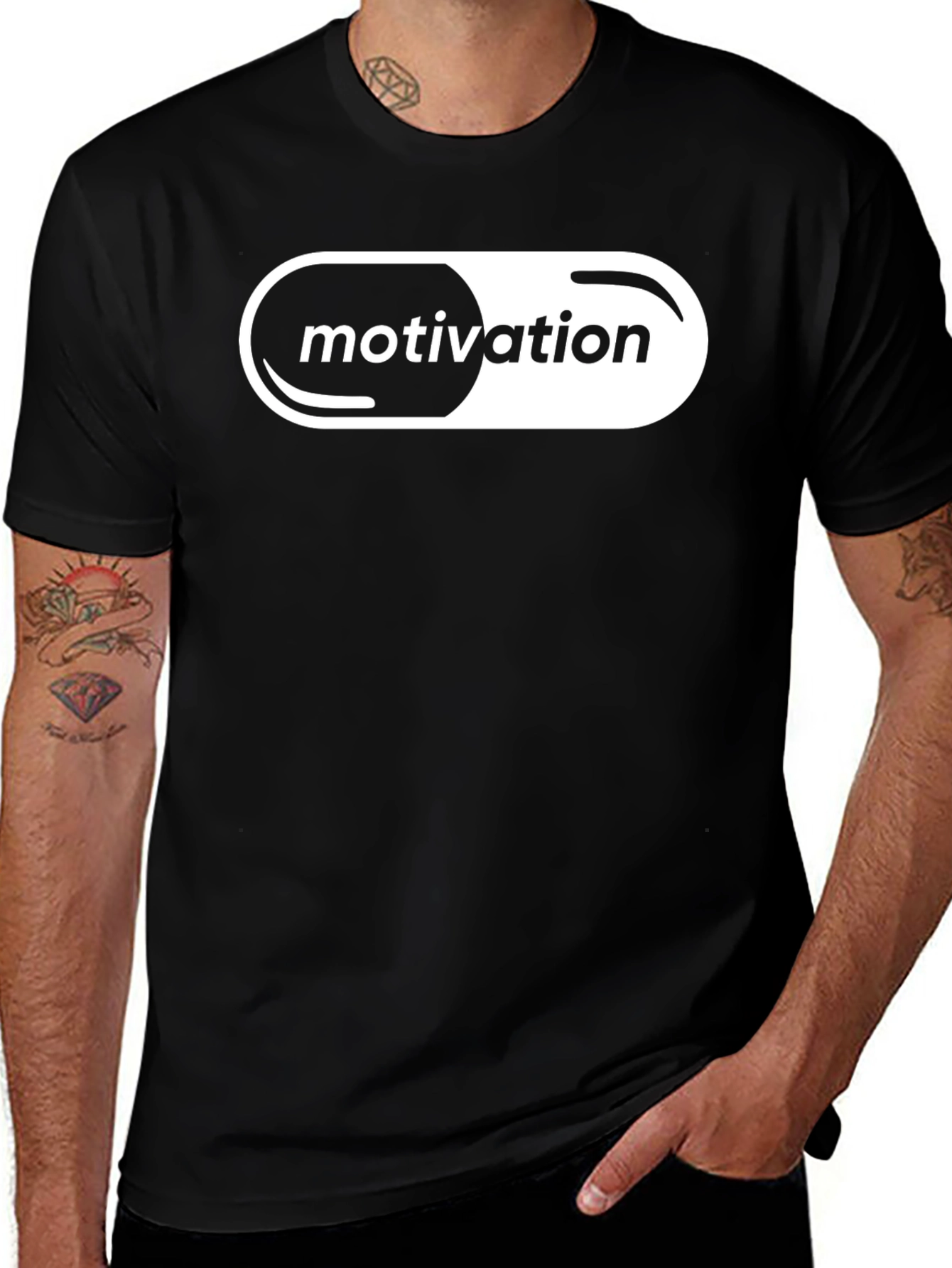 Motivation Pill T-Shirt - Black Graphic Tee