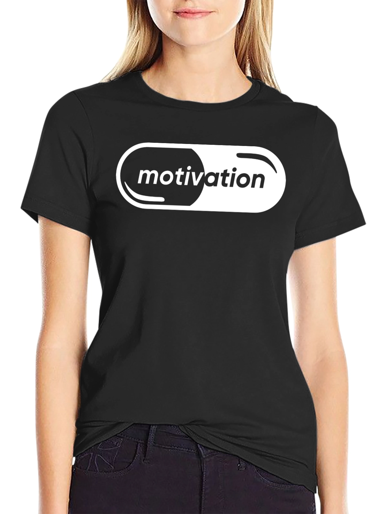 Motivation Pill T-Shirt - Black Graphic Tee