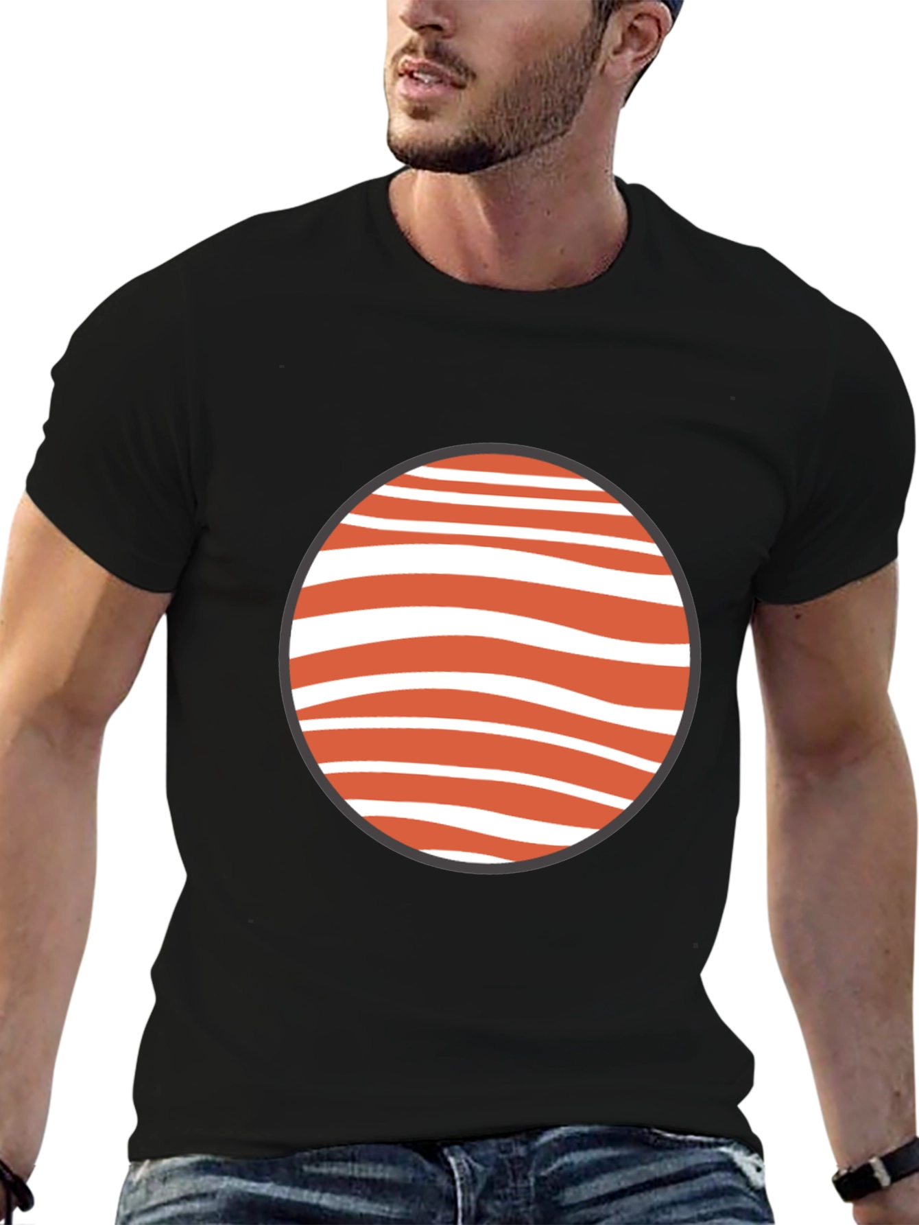 Unique Graphic Tee - Black Cotton Blend