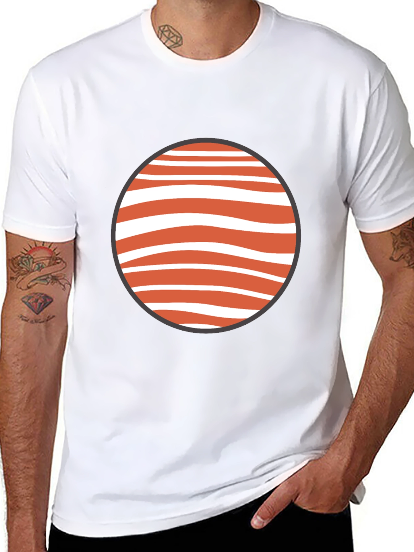 Unique Graphic Tee - Black Cotton Blend