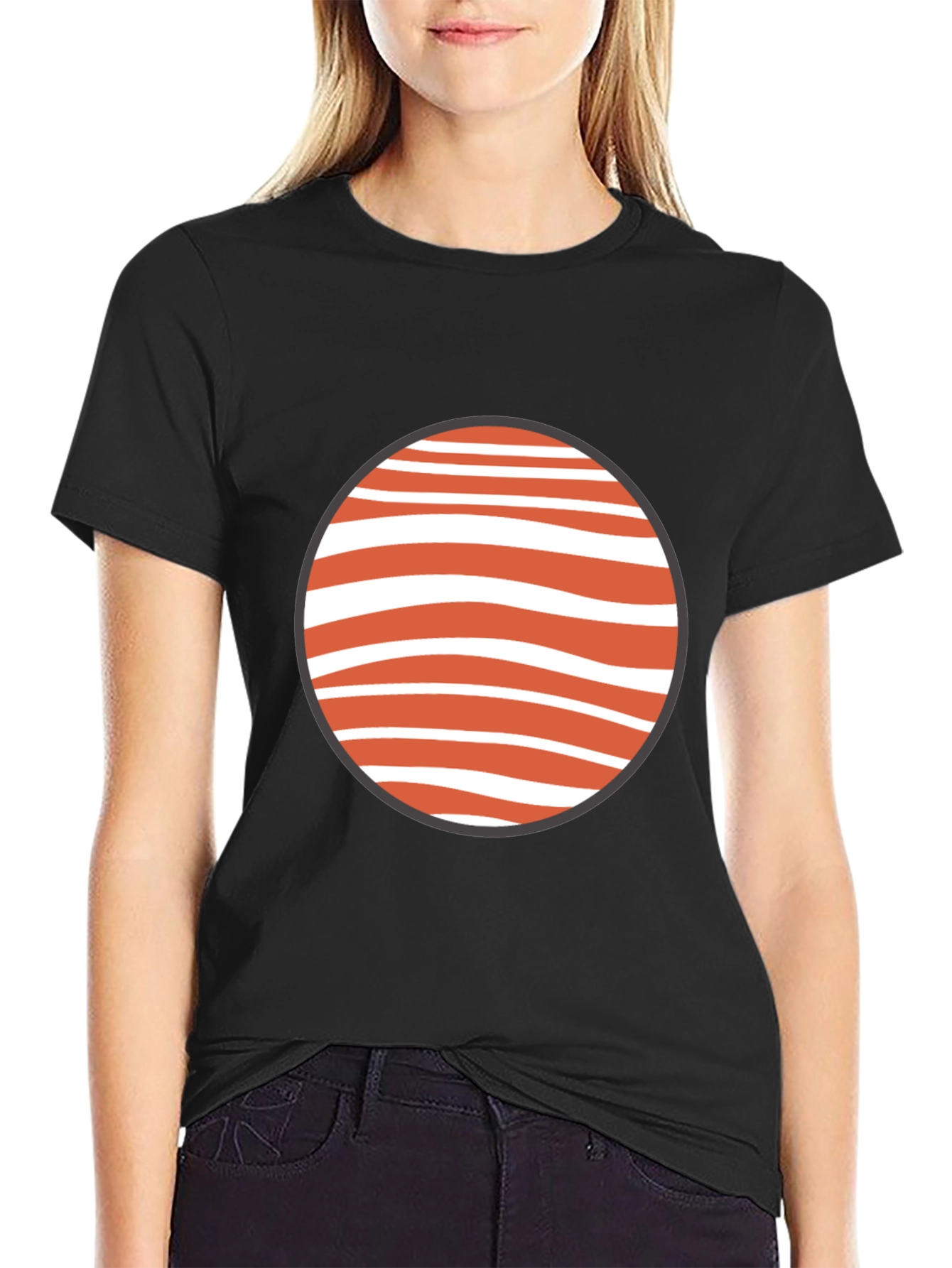 Unique Graphic Tee - Black Cotton Blend