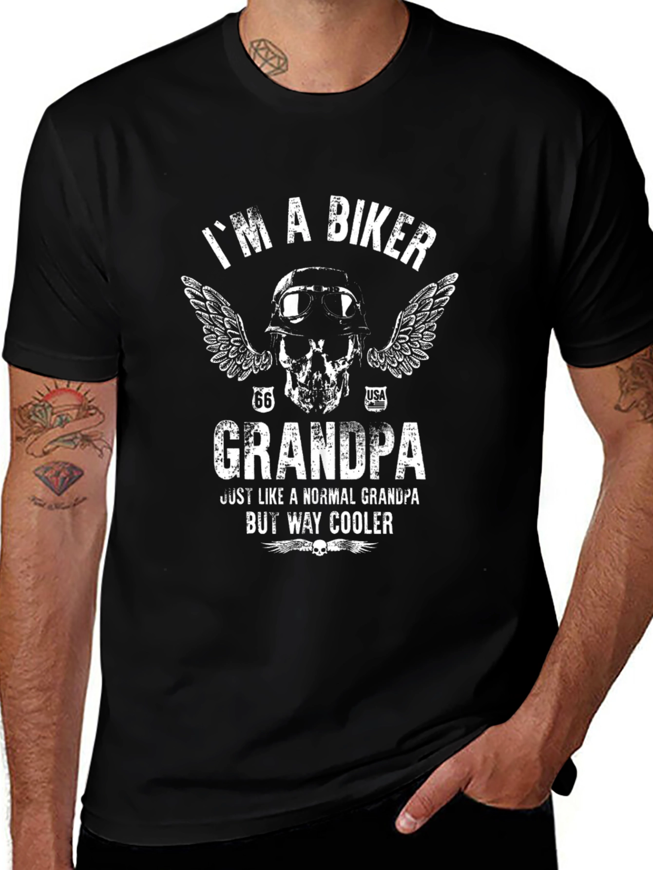 Biker Grandpa T-Shirt - Way Cooler Than Normal!