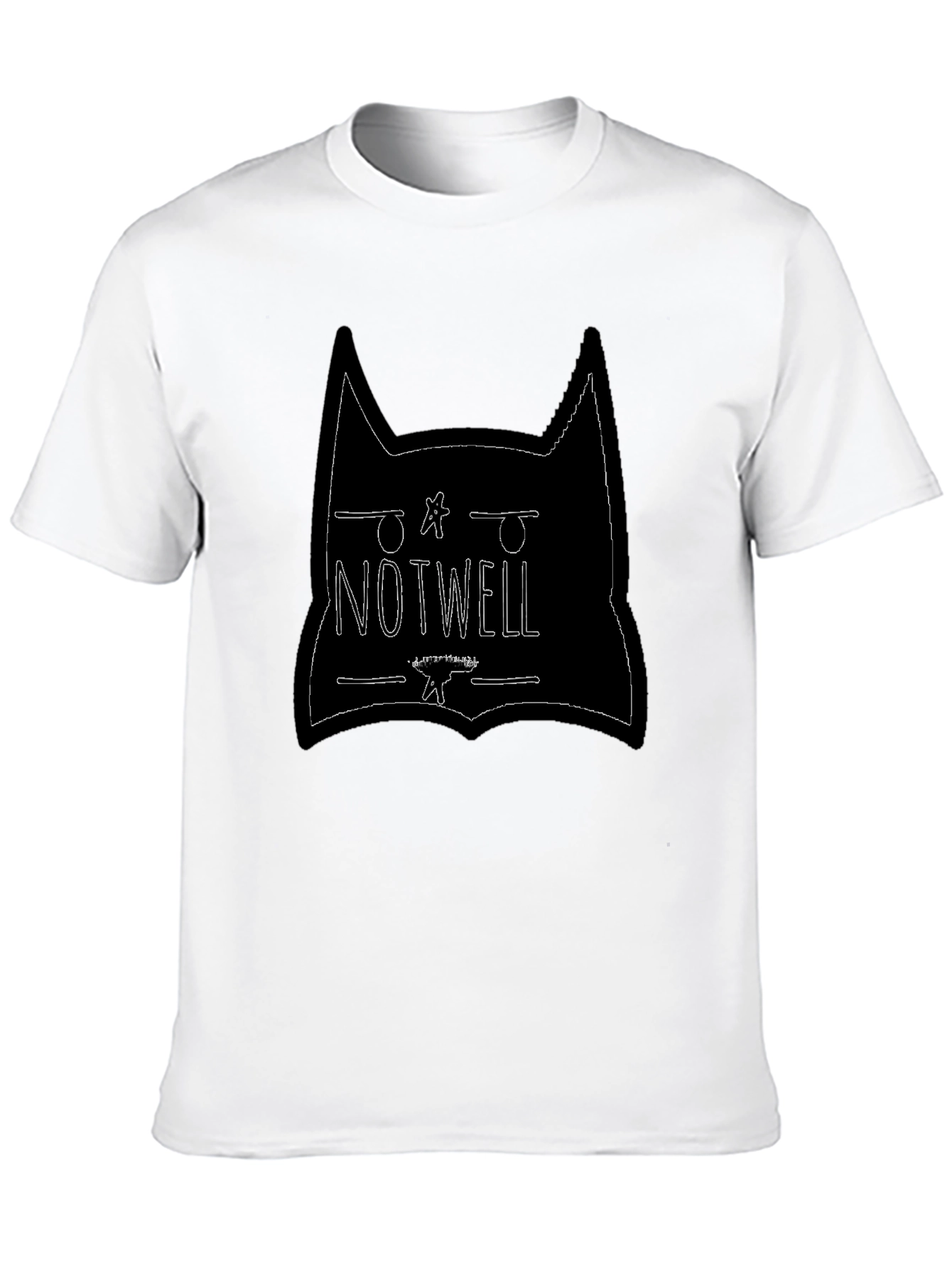 Not Well Cat Graphic Tee - Black Cotton T-Shirt