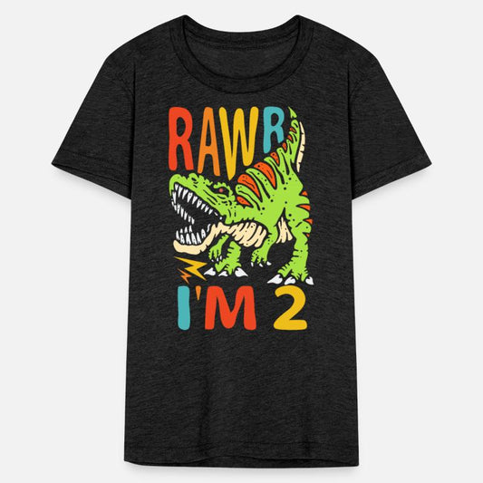2nd Birthday Dinosaur T Rex Rawr I'm 2 Boys