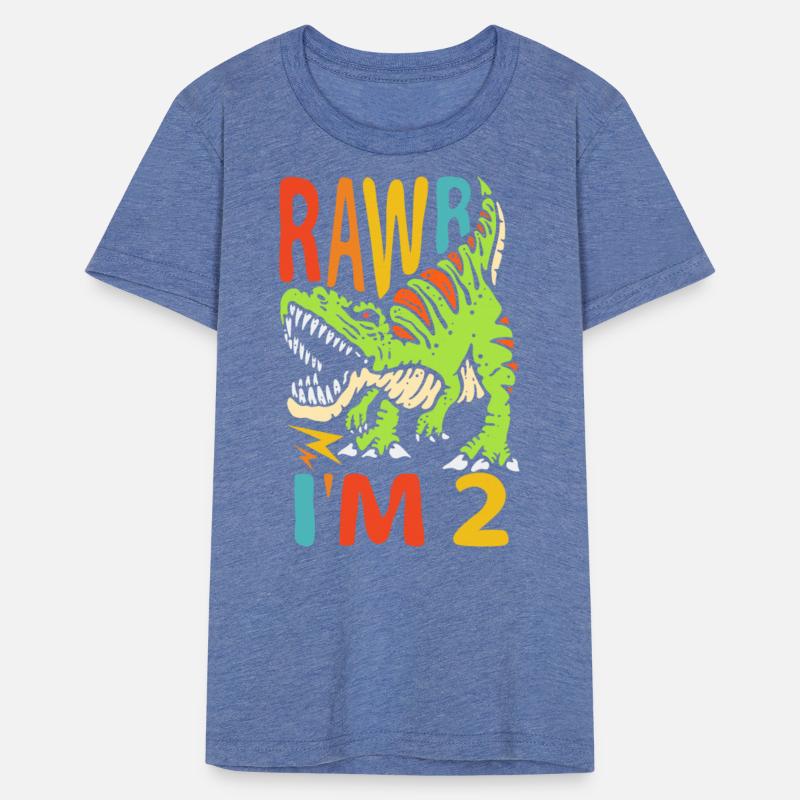 2nd Birthday Dinosaur T Rex Rawr I'm 2 Boys