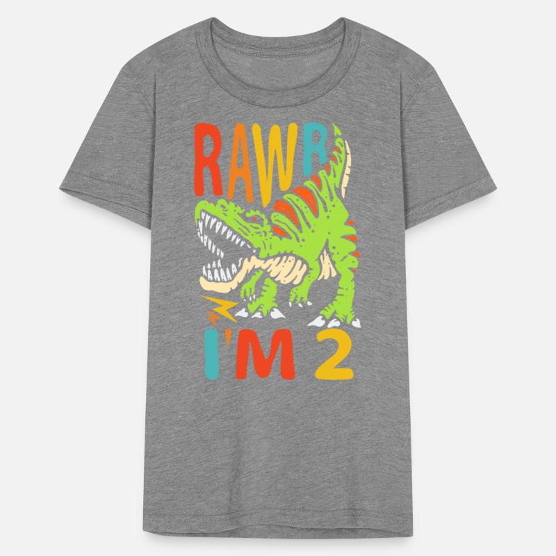 2nd Birthday Dinosaur T Rex Rawr I'm 2 Boys