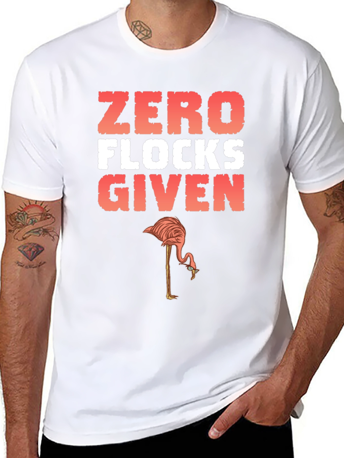 Zero Flocks Given Flamingo Graphic Tee