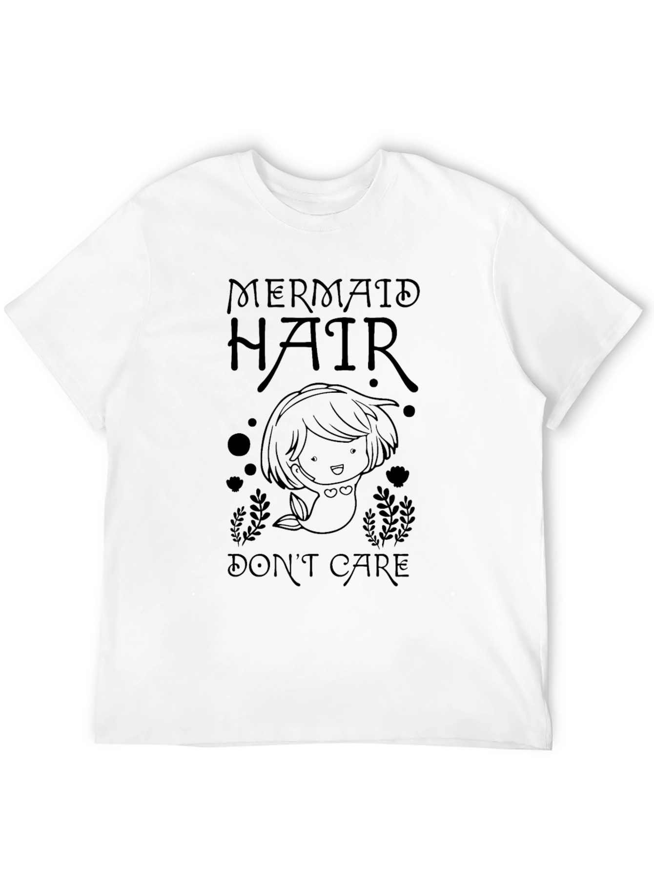 Mermaid Hair Dont Care Black T-Shirt
