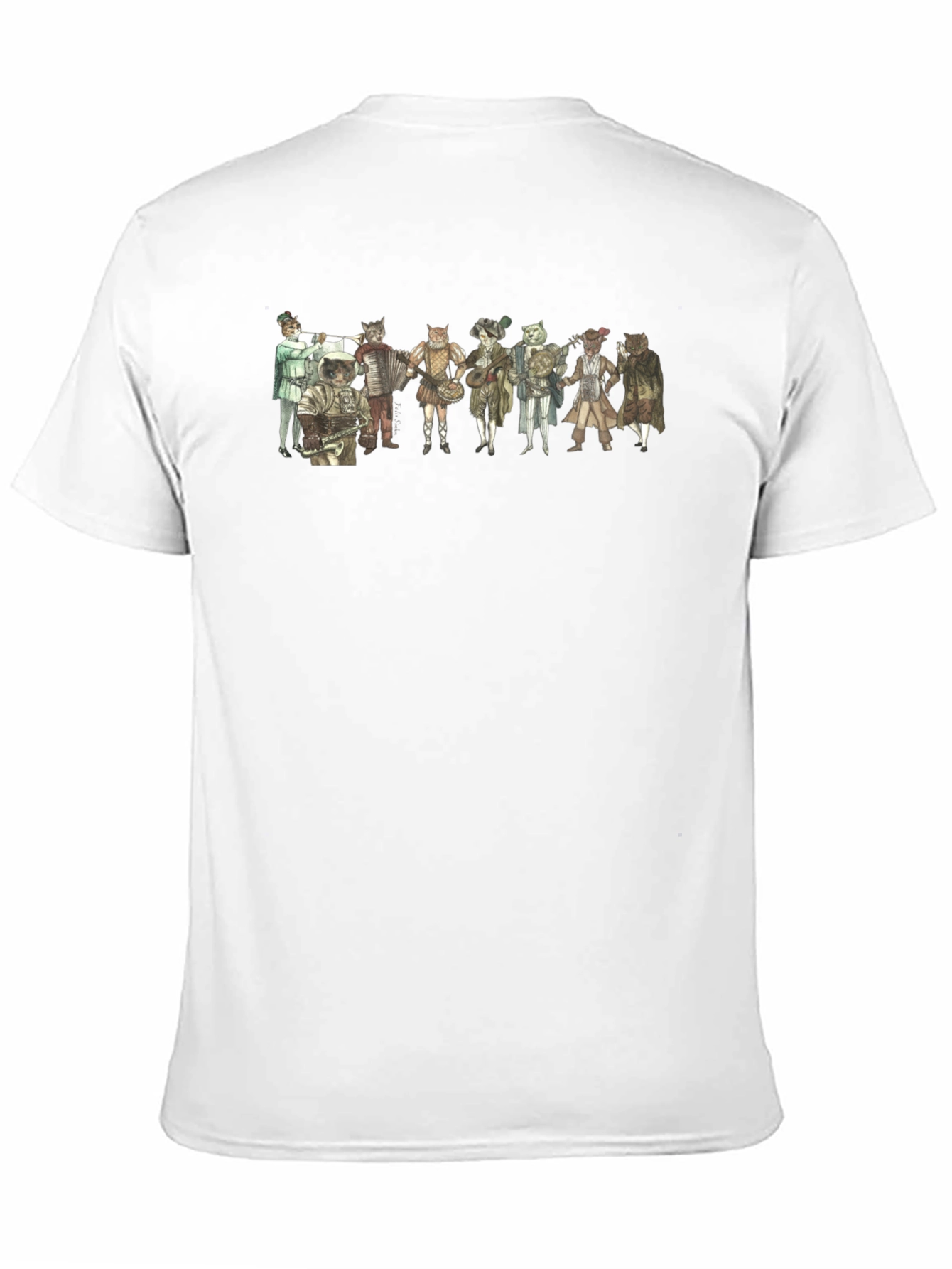 Renaissance Cat Band Black T-Shirt