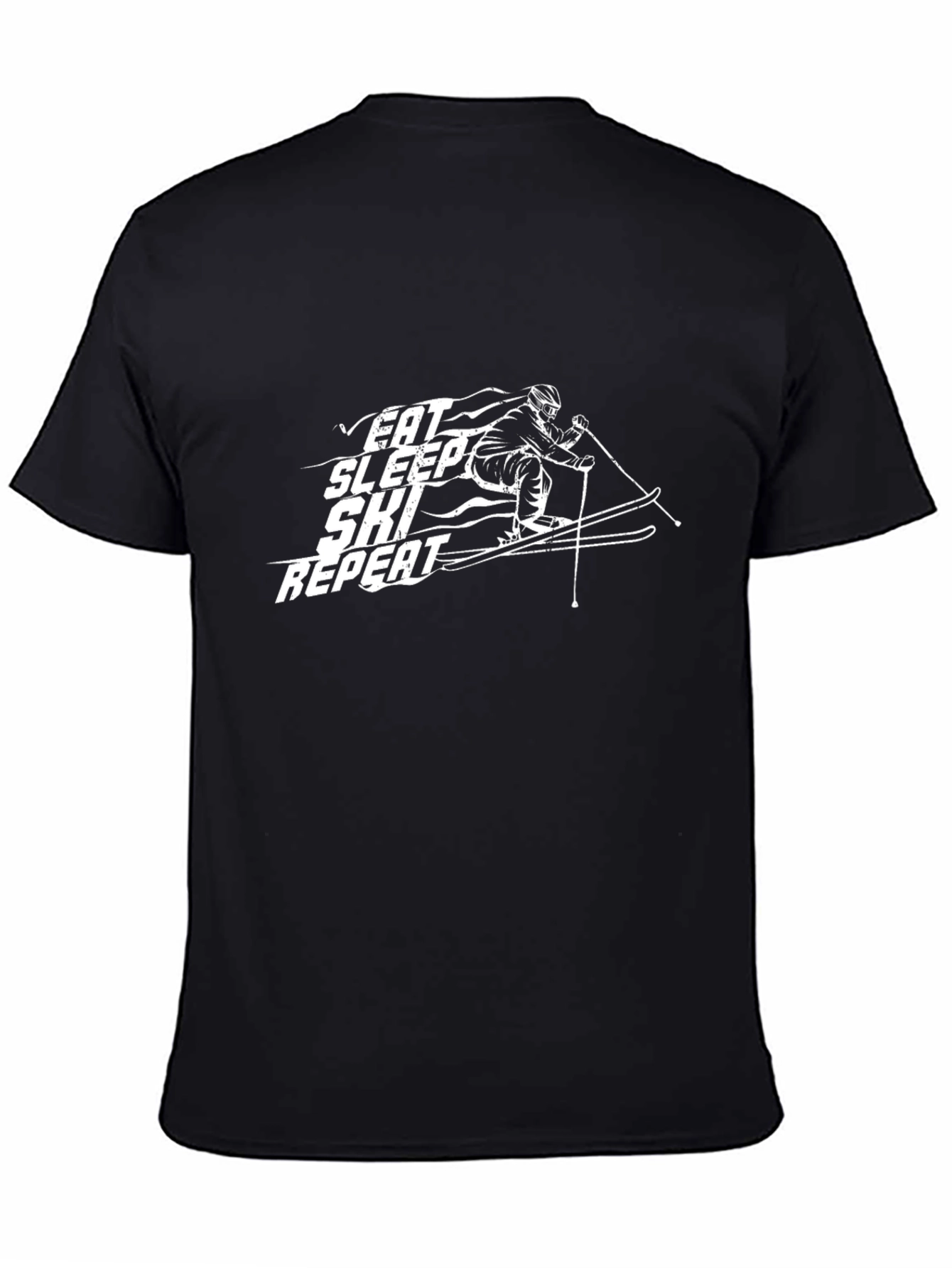 Eat Sleep Ski Repeat Black T-Shirt