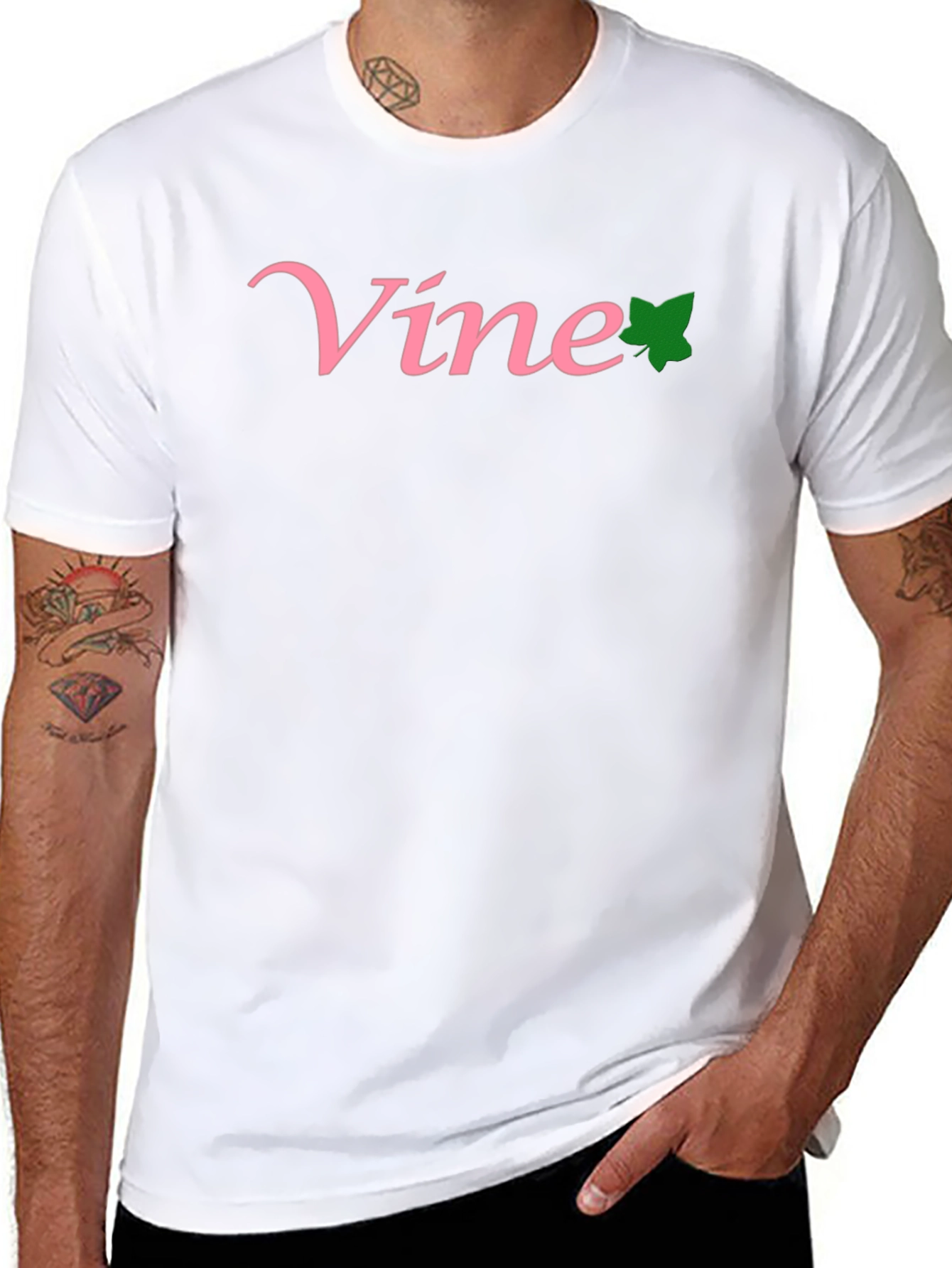 Vine T-Shirt - Pink and Green