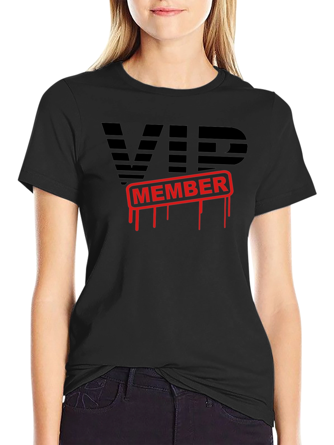 VIP Member Graphic T-Shirt - Black Cotton Tee