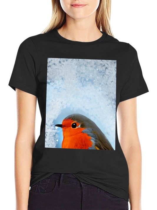 Robin Bird Graphic Tee - Winter Design