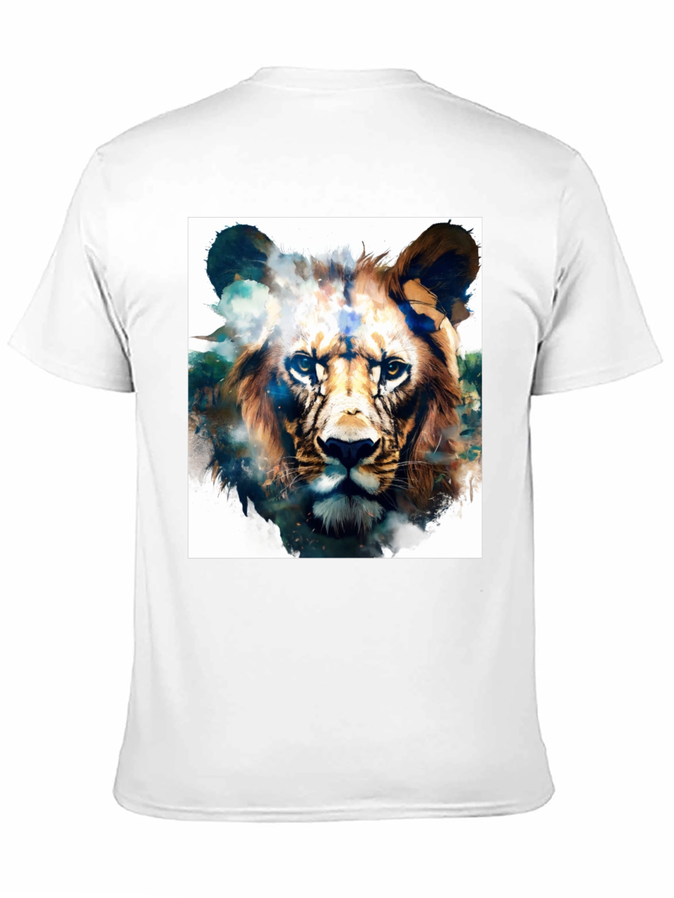 Lion Graphic Black T-Shirt - Artistic Animal Tee