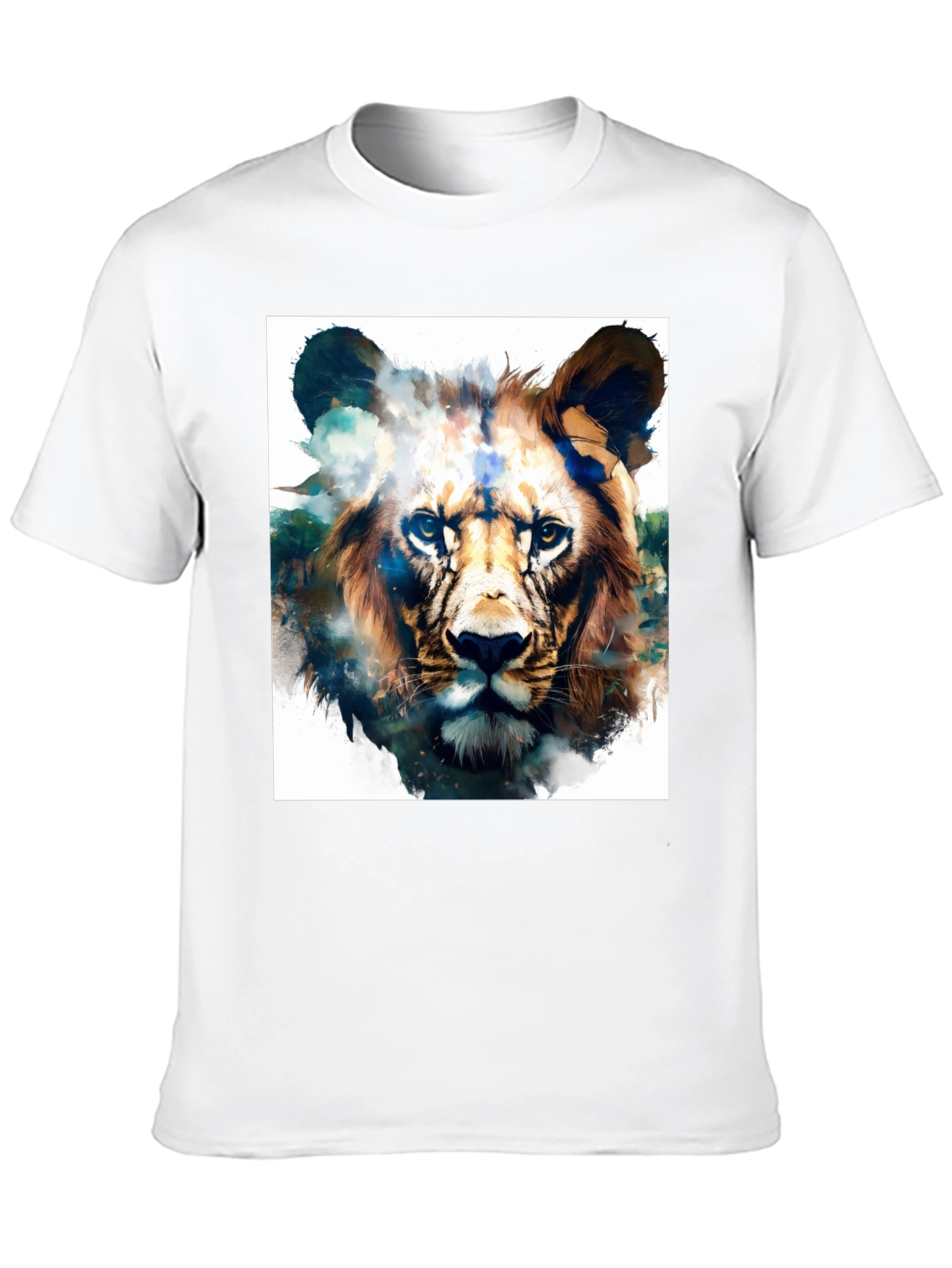 Lion Graphic Black T-Shirt - Artistic Animal Tee