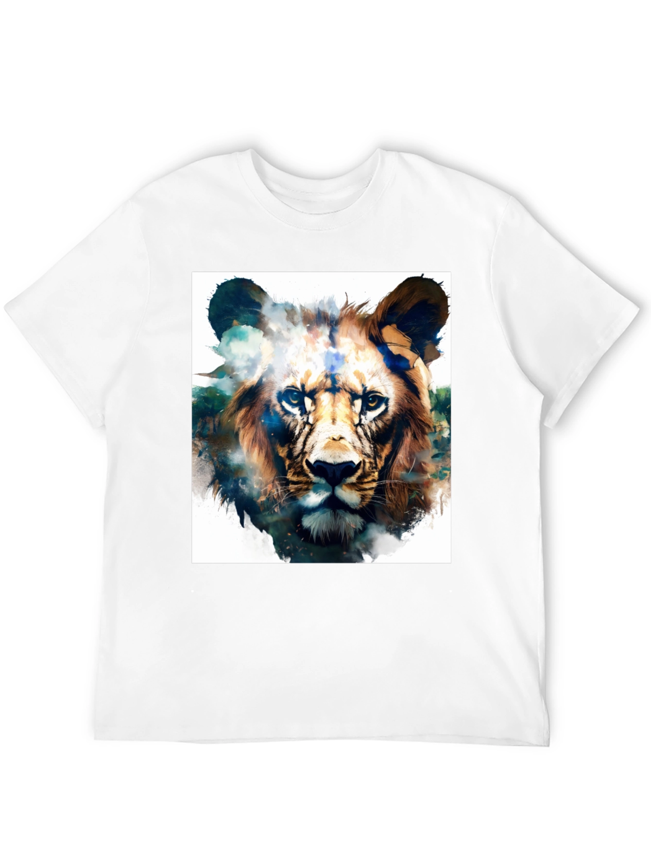 Lion Graphic Black T-Shirt - Artistic Animal Tee