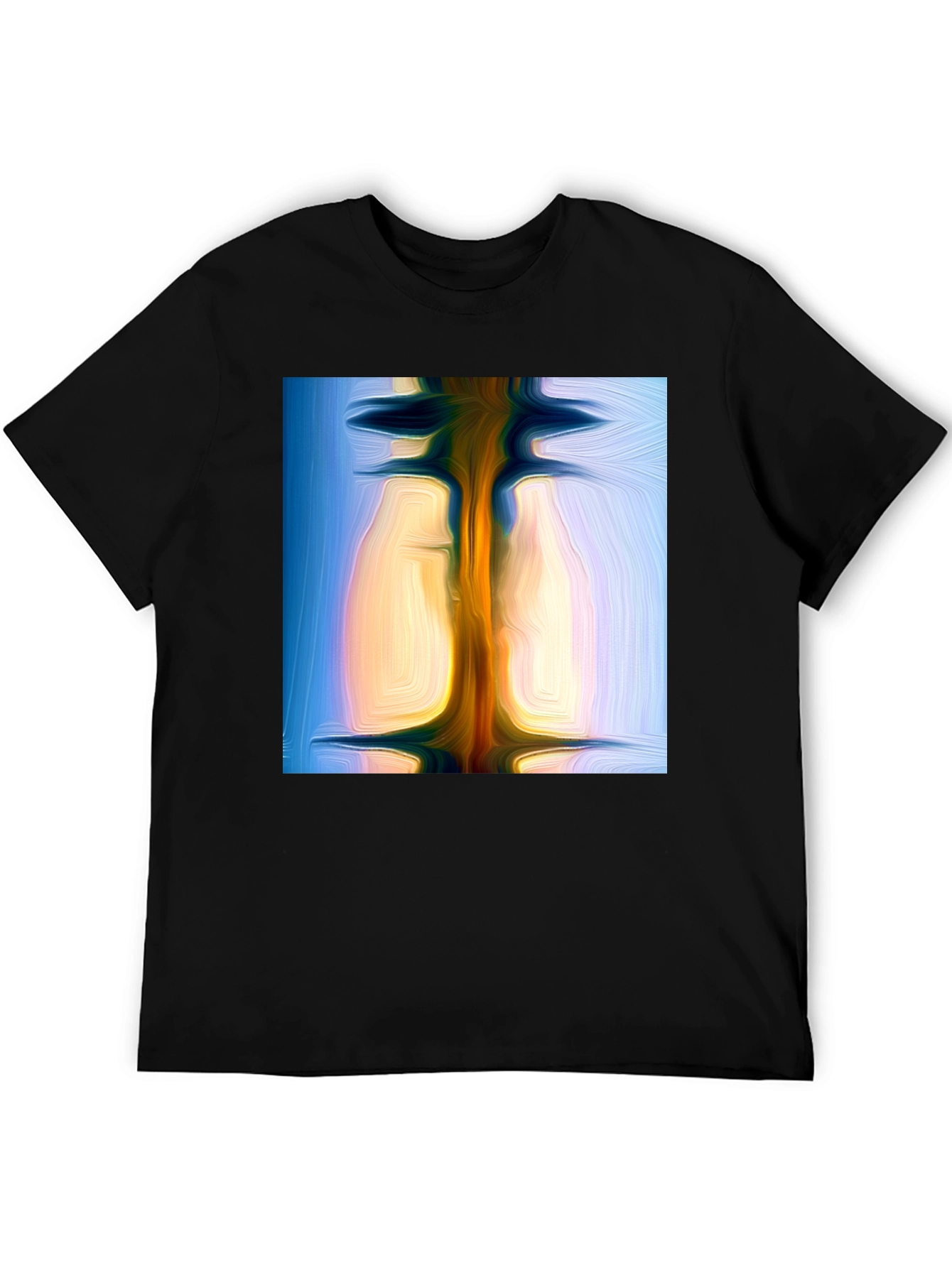 Abstract Art Print Black T-Shirt - Modern Style