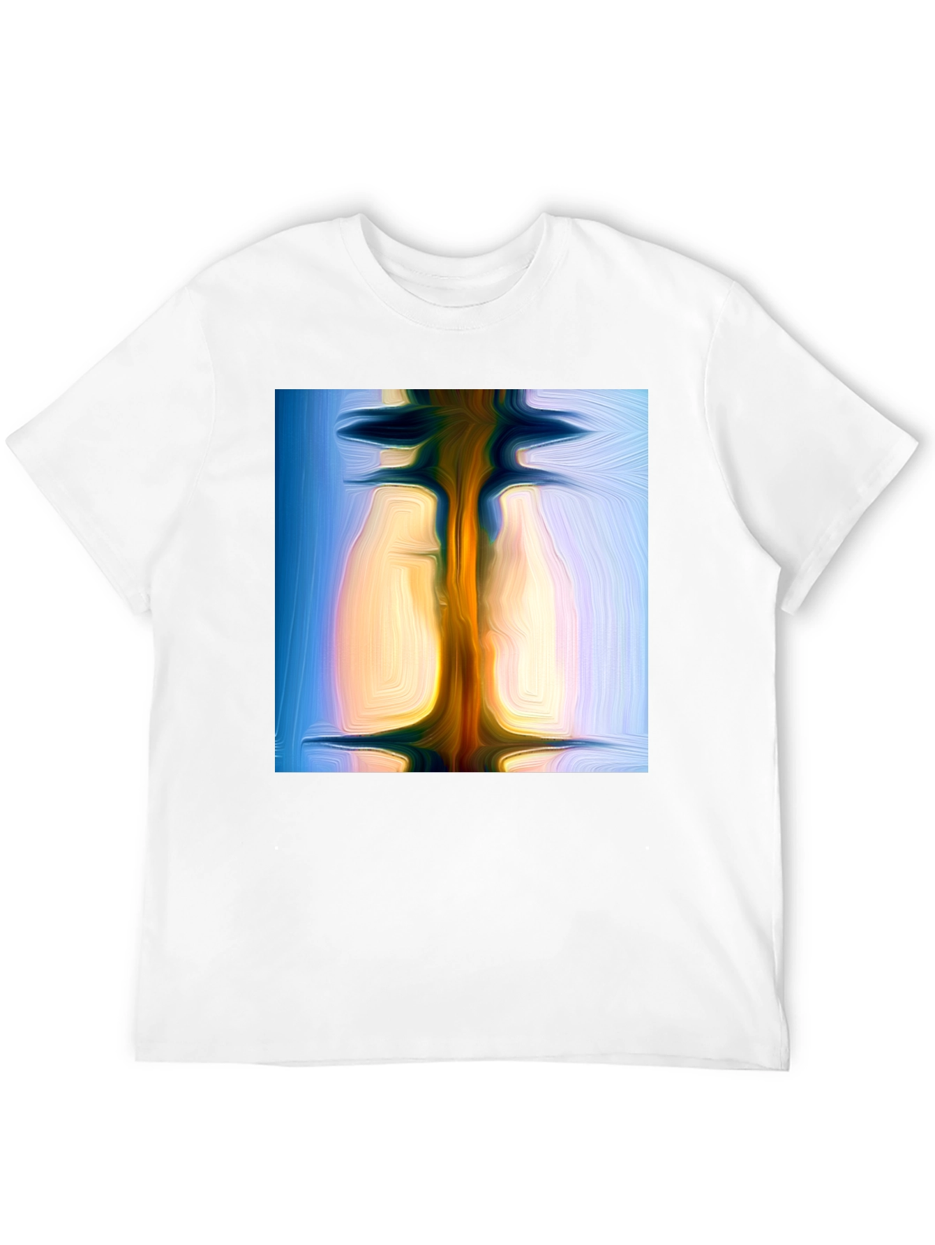 Abstract Art Print Black T-Shirt - Modern Style